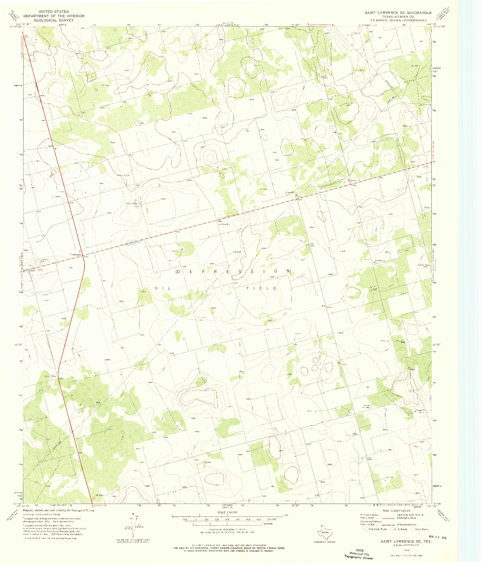 USGS 1:24000-SCALE QUADRANGLE FOR SAINT LAWRENCE SE, TX 1973