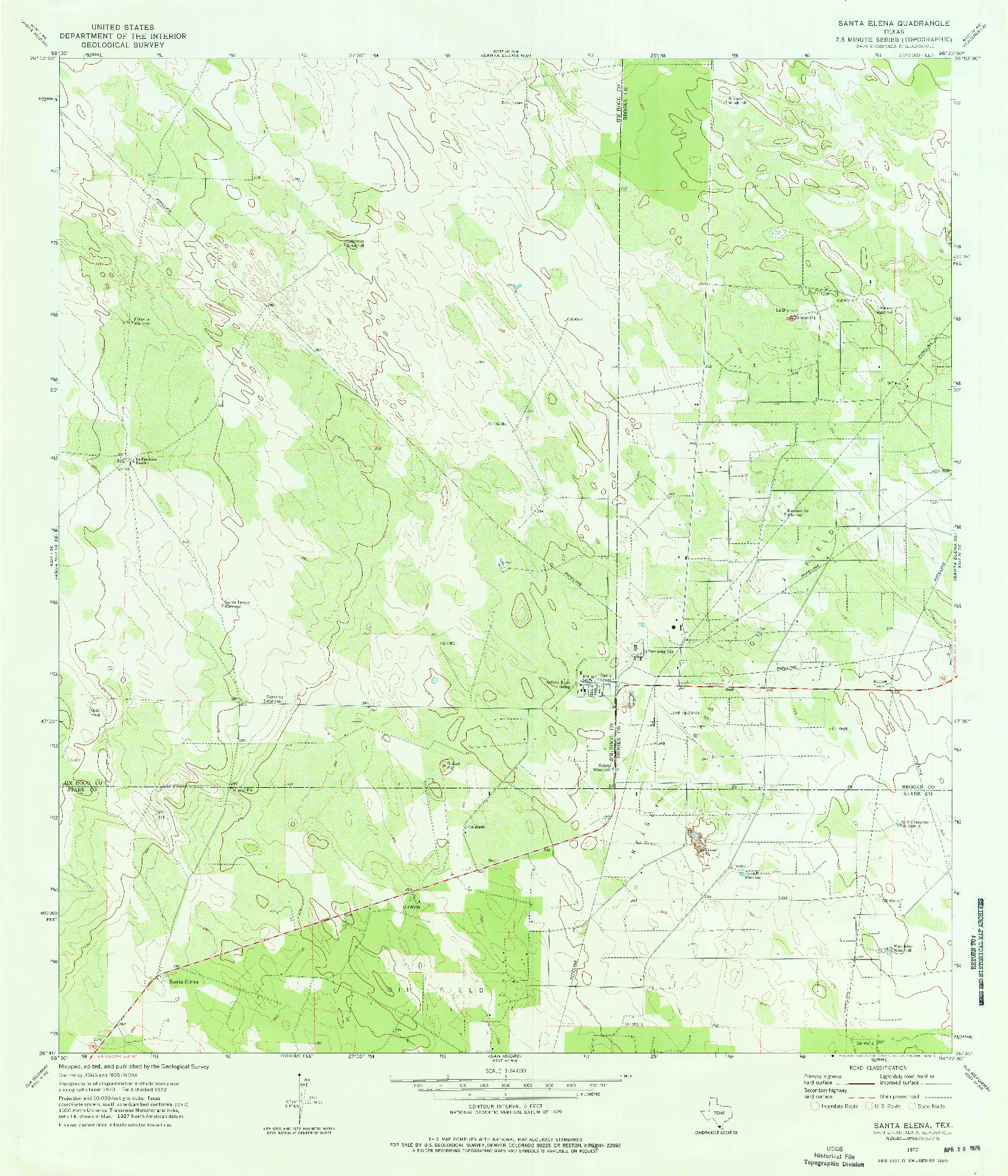 USGS 1:24000-SCALE QUADRANGLE FOR SANTA ELENA, TX 1972