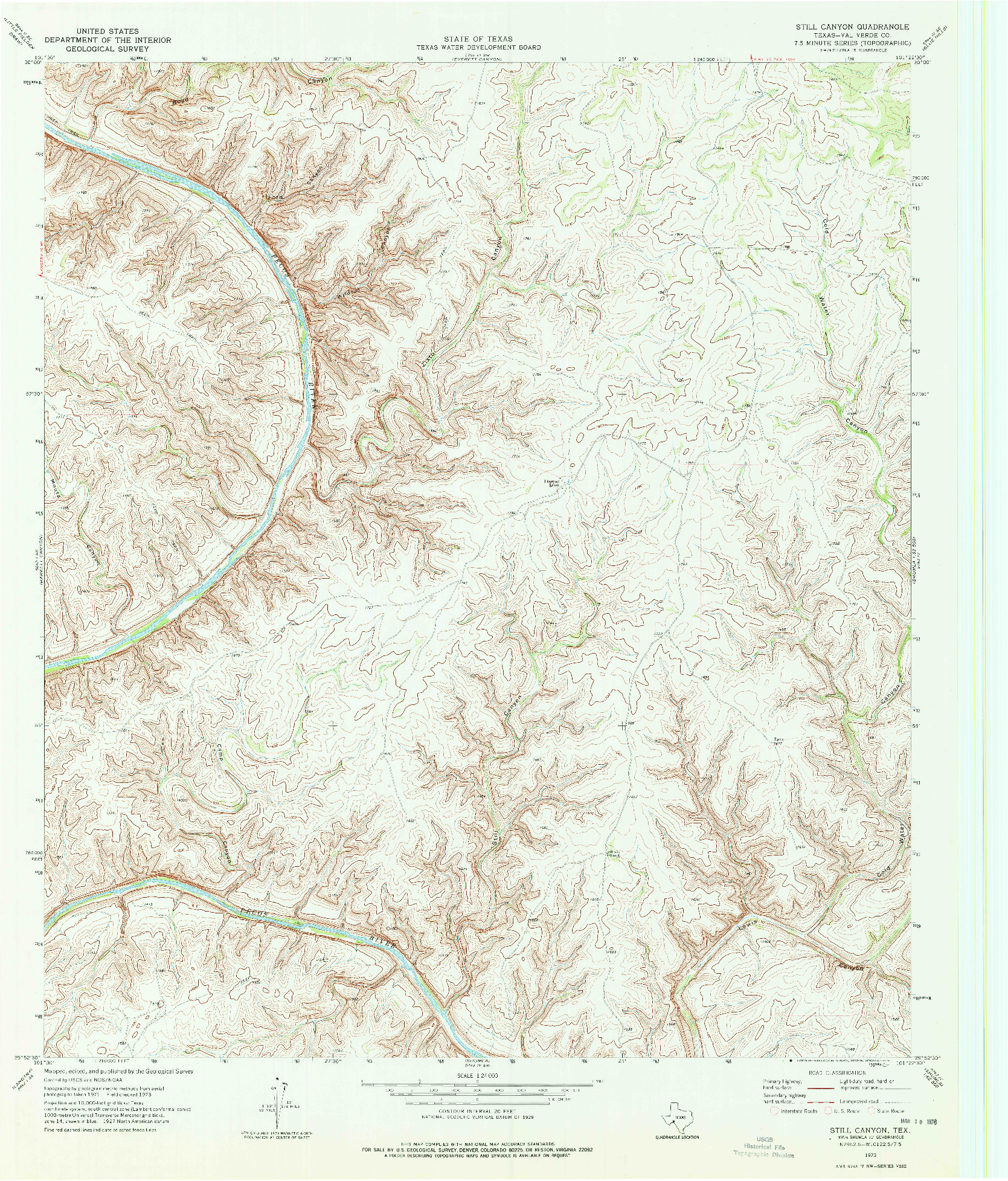 USGS 1:24000-SCALE QUADRANGLE FOR STILL CANYON, TX 1973