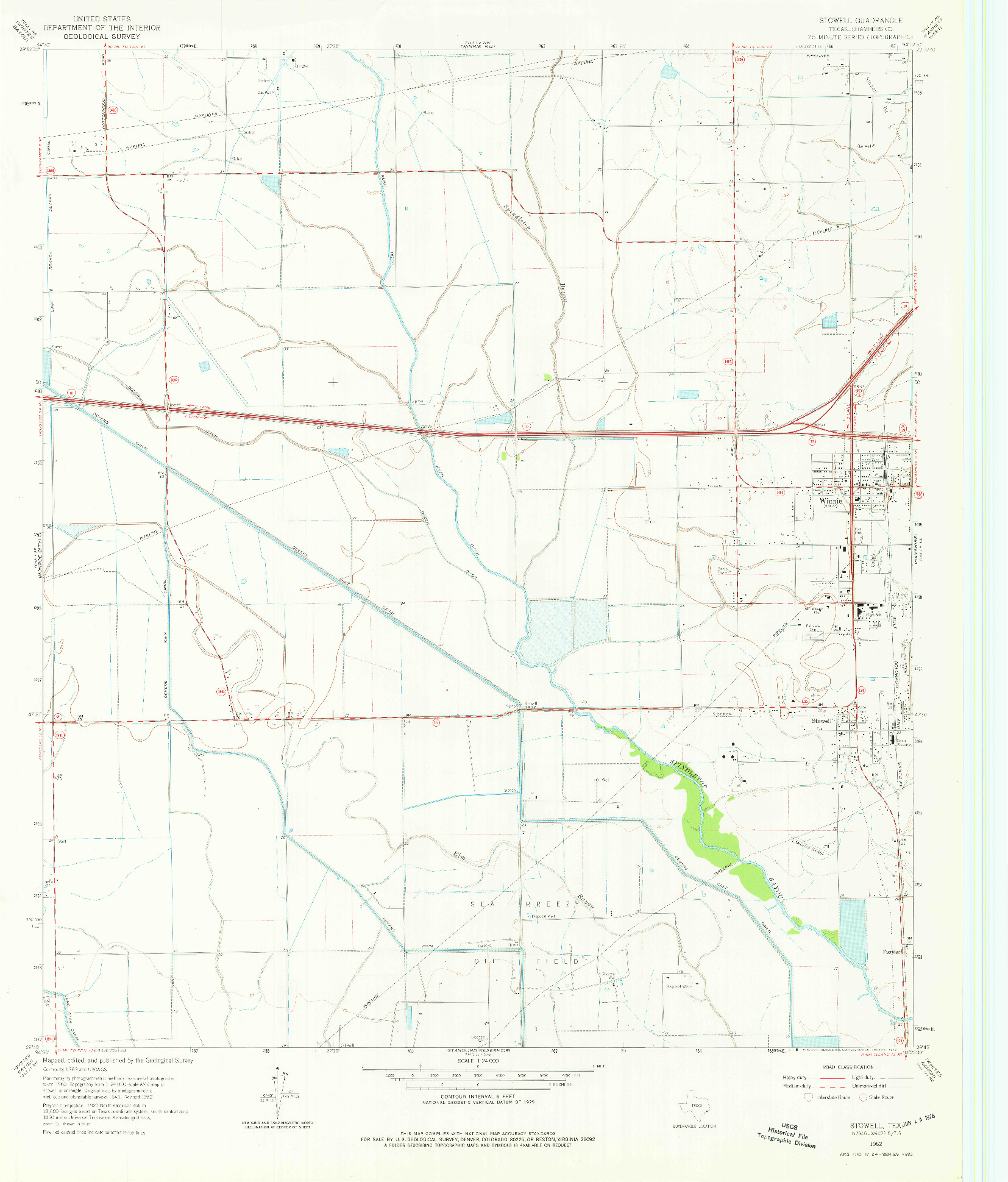 USGS 1:24000-SCALE QUADRANGLE FOR STOWELL, TX 1962