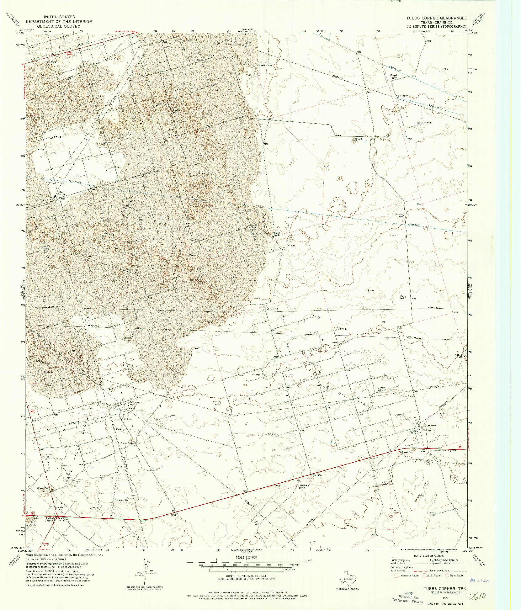 USGS 1:24000-SCALE QUADRANGLE FOR TUBBS CORNER, TX 1974