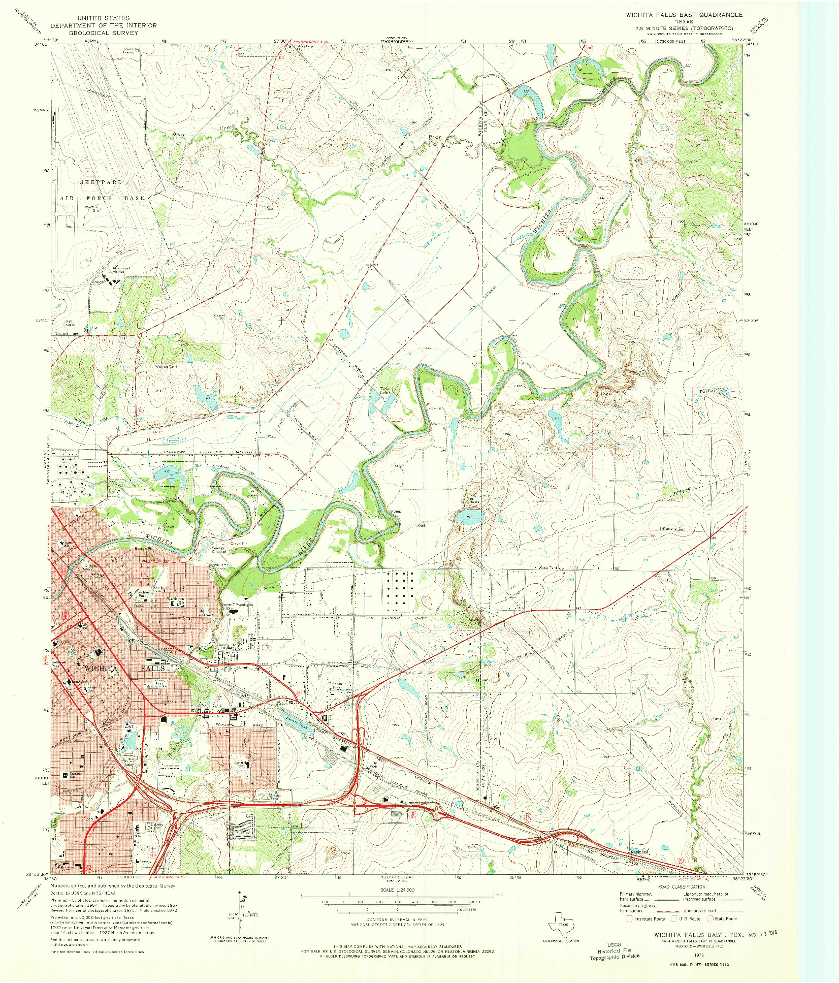 USGS 1:24000-SCALE QUADRANGLE FOR WICHITA FALLS EAST, TX 1972