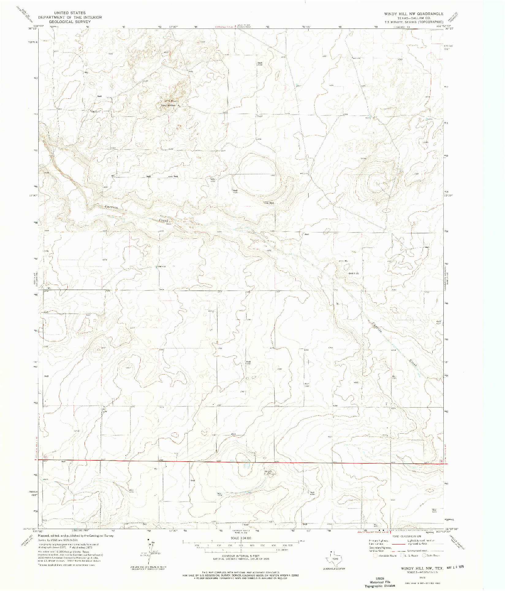 USGS 1:24000-SCALE QUADRANGLE FOR WINDY HILL NW, TX 1973