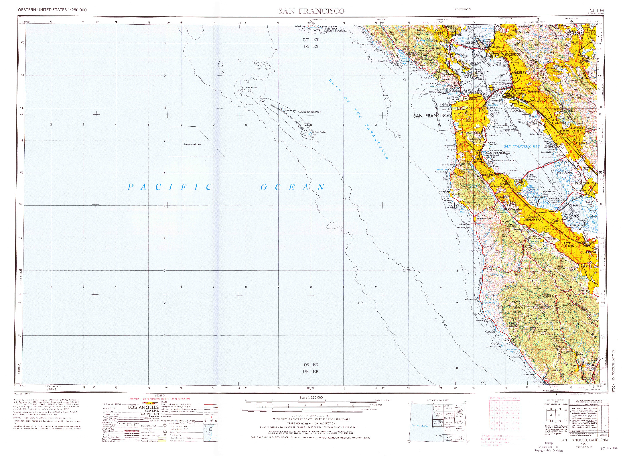 USGS 1:250000-SCALE QUADRANGLE FOR SAN FRANCISCO, CA 1956
