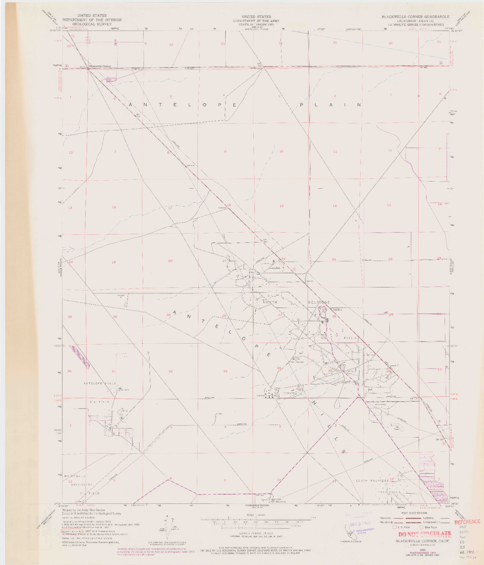USGS 1:24000-SCALE QUADRANGLE FOR BLACKWELLS CORNER, CA 1953