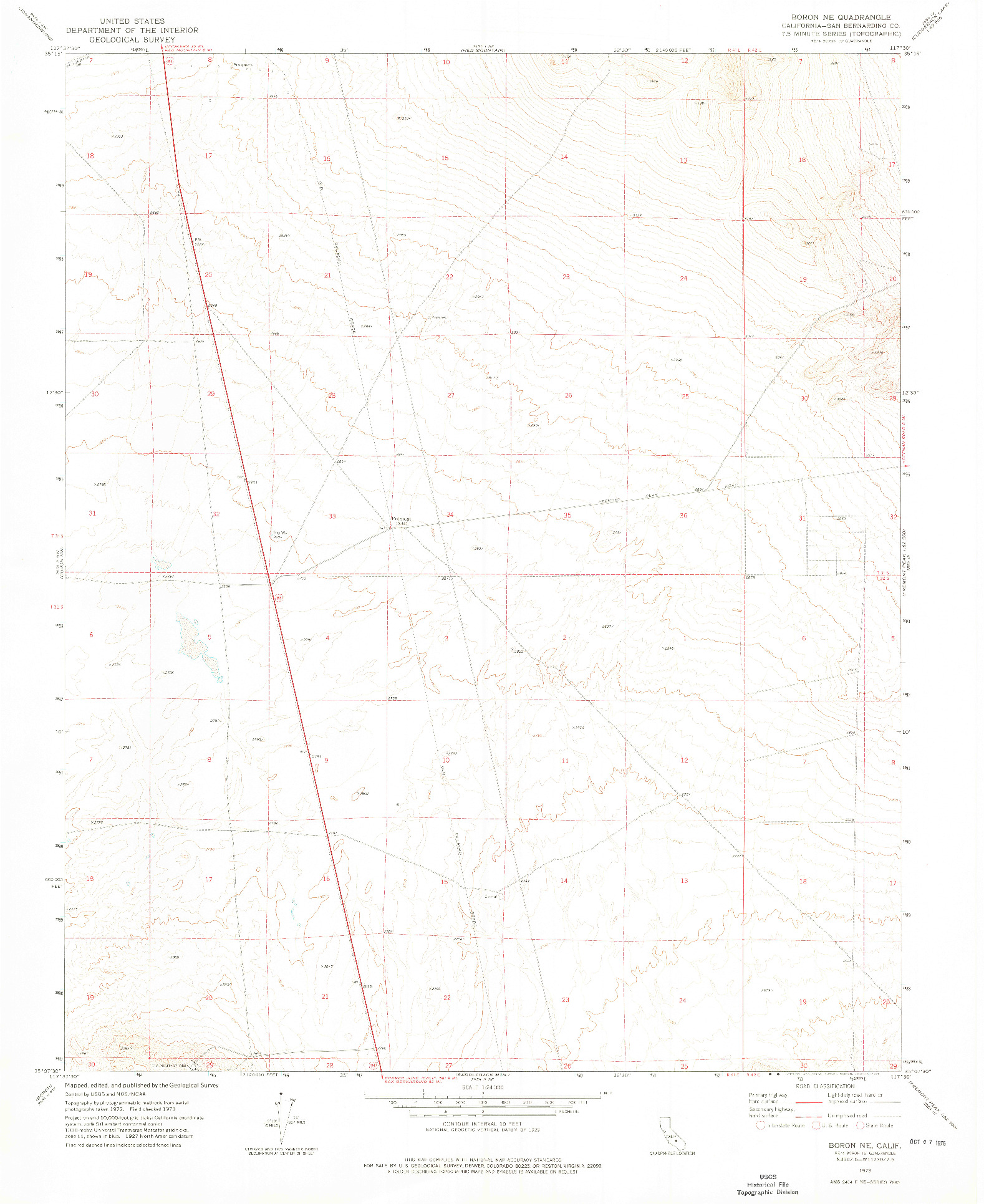 USGS 1:24000-SCALE QUADRANGLE FOR BORON NE, CA 1973