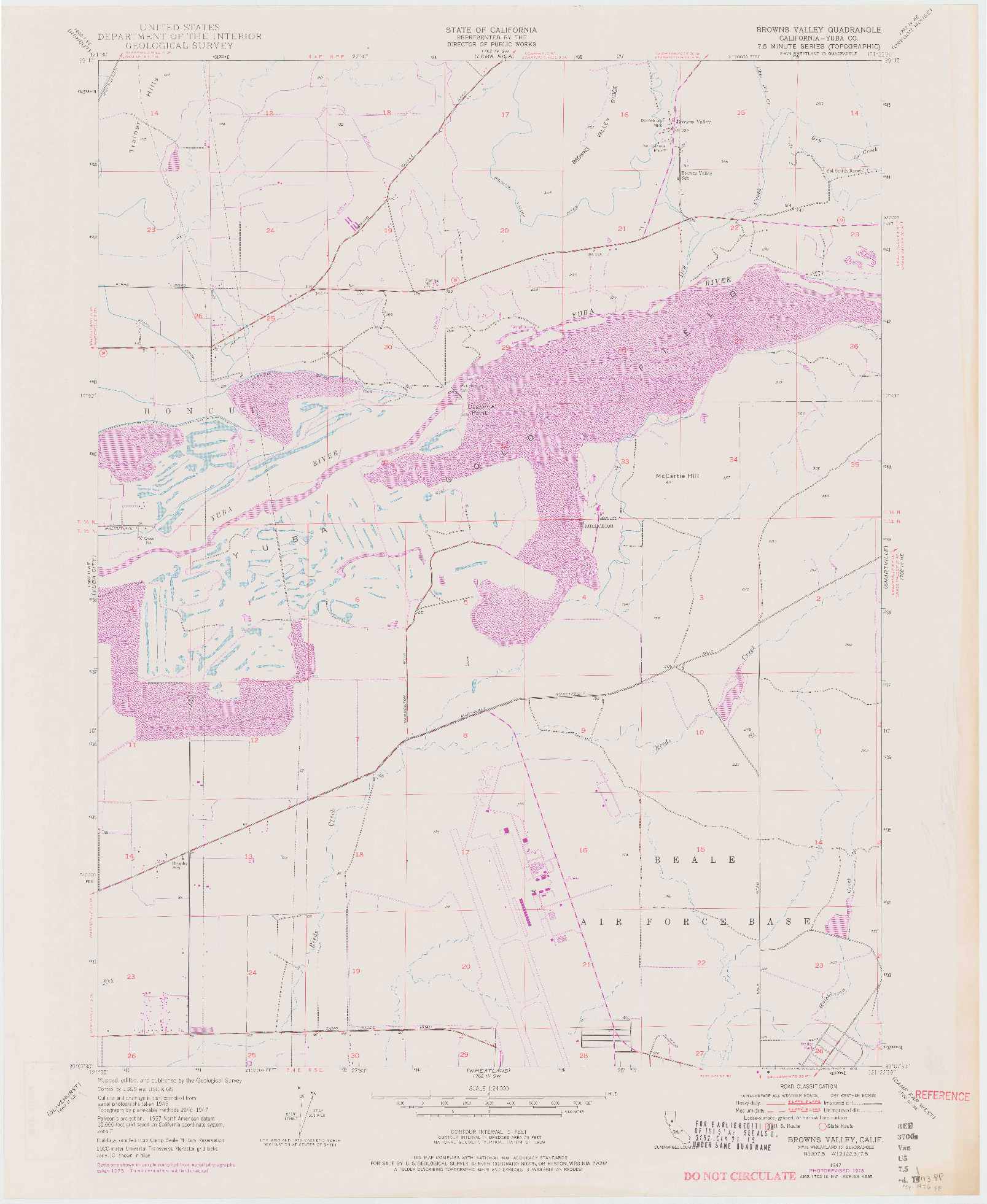 USGS 1:24000-SCALE QUADRANGLE FOR BROWNS VALLEY, CA 1947