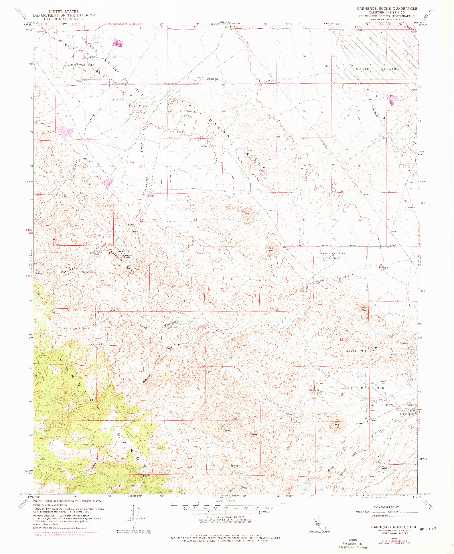 USGS 1:24000-SCALE QUADRANGLE FOR CARNEROS ROCKS, CA 1959