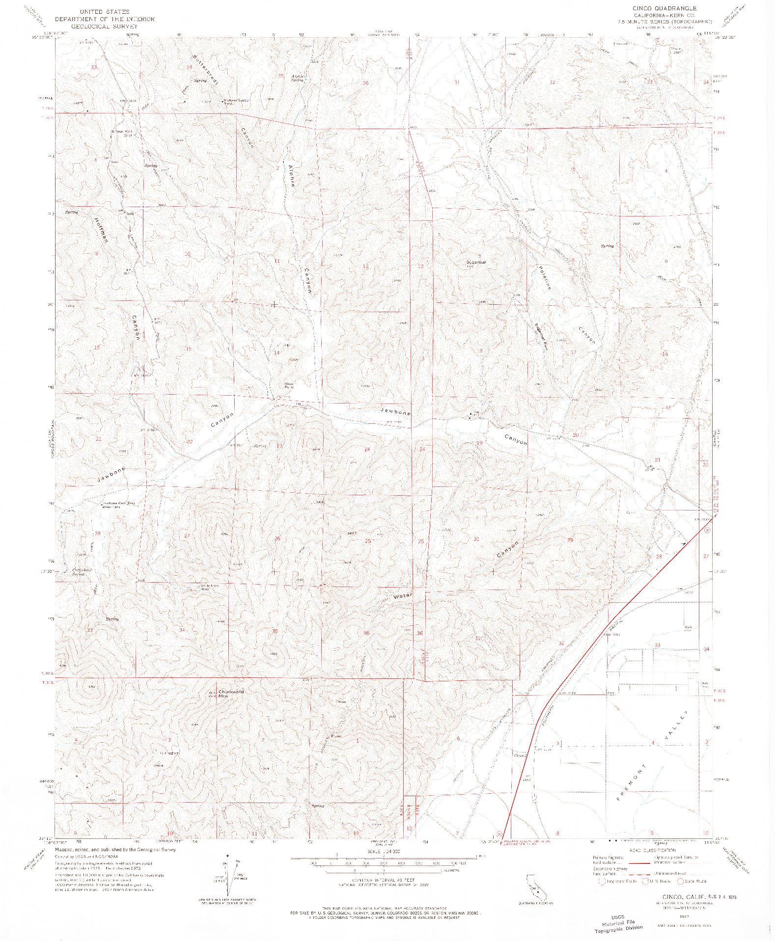 USGS 1:24000-SCALE QUADRANGLE FOR CINCO, CA 1972