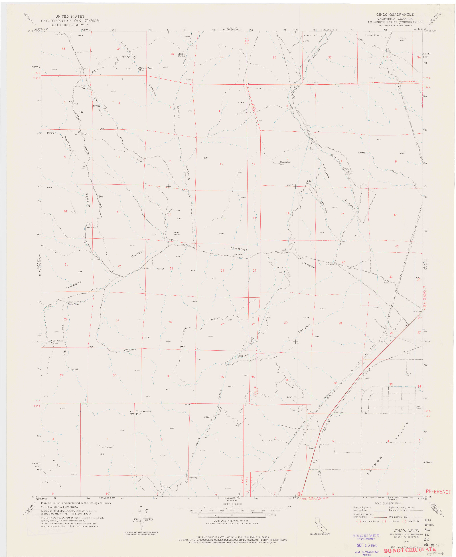 USGS 1:24000-SCALE QUADRANGLE FOR CINCO, CA 1972