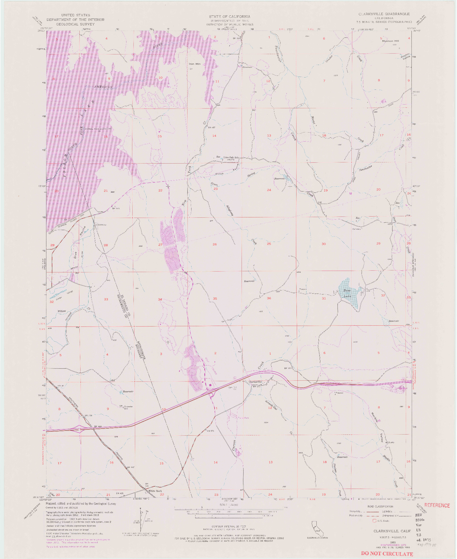 USGS 1:24000-SCALE QUADRANGLE FOR CLARKSVILLE, CA 1953