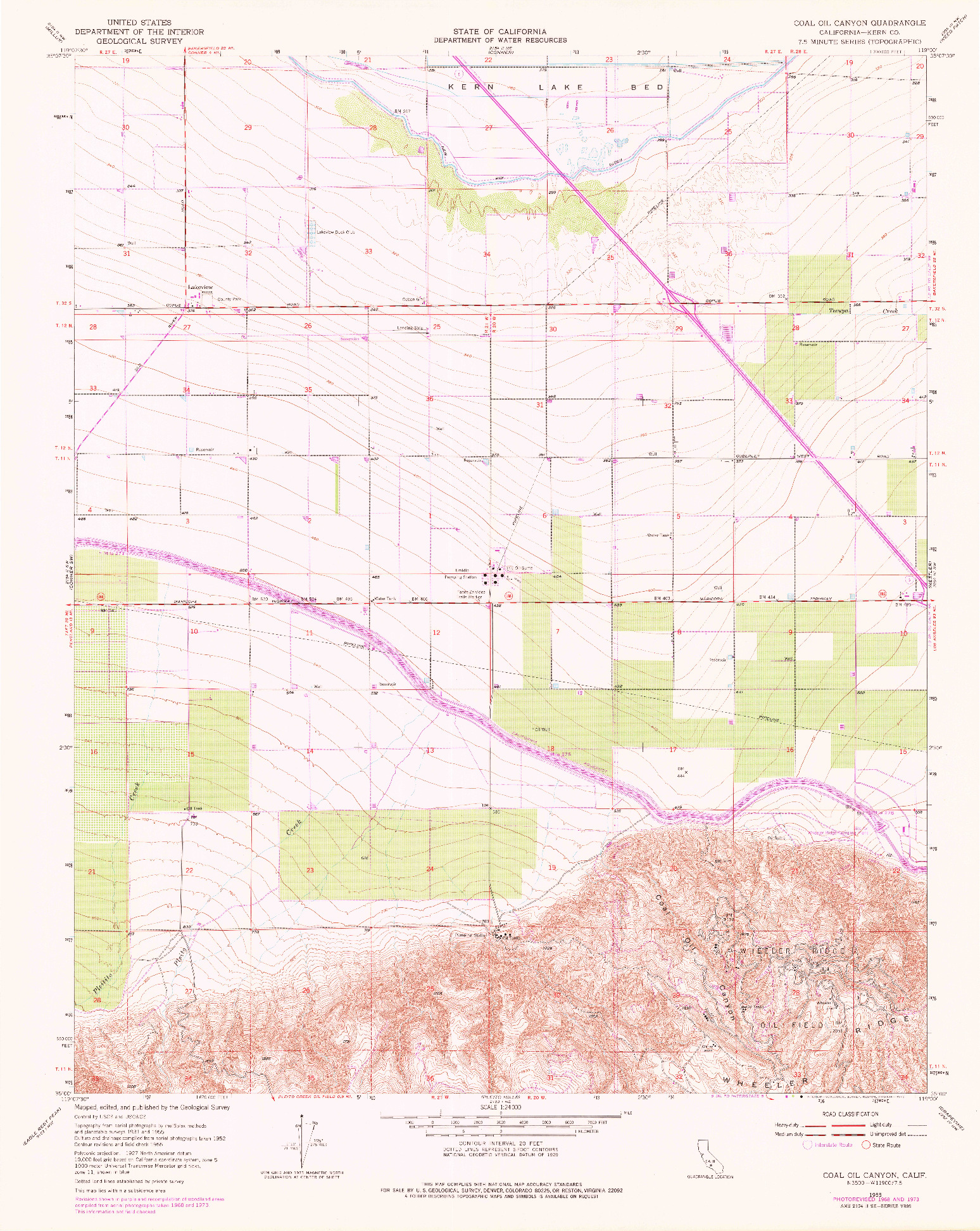 USGS 1:24000-SCALE QUADRANGLE FOR COAL OIL CANYON, CA 1955