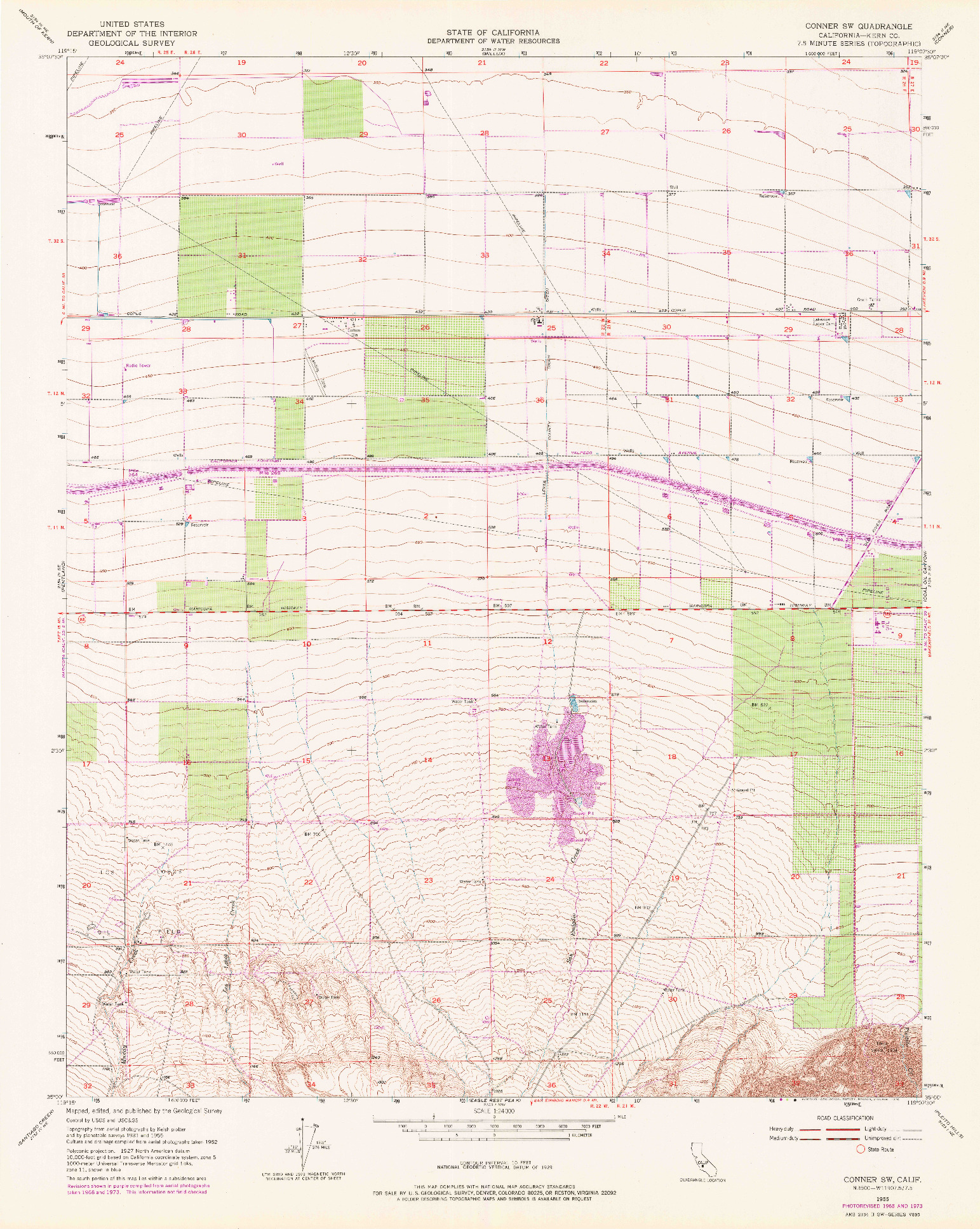 USGS 1:24000-SCALE QUADRANGLE FOR CONNER SW, CA 1955