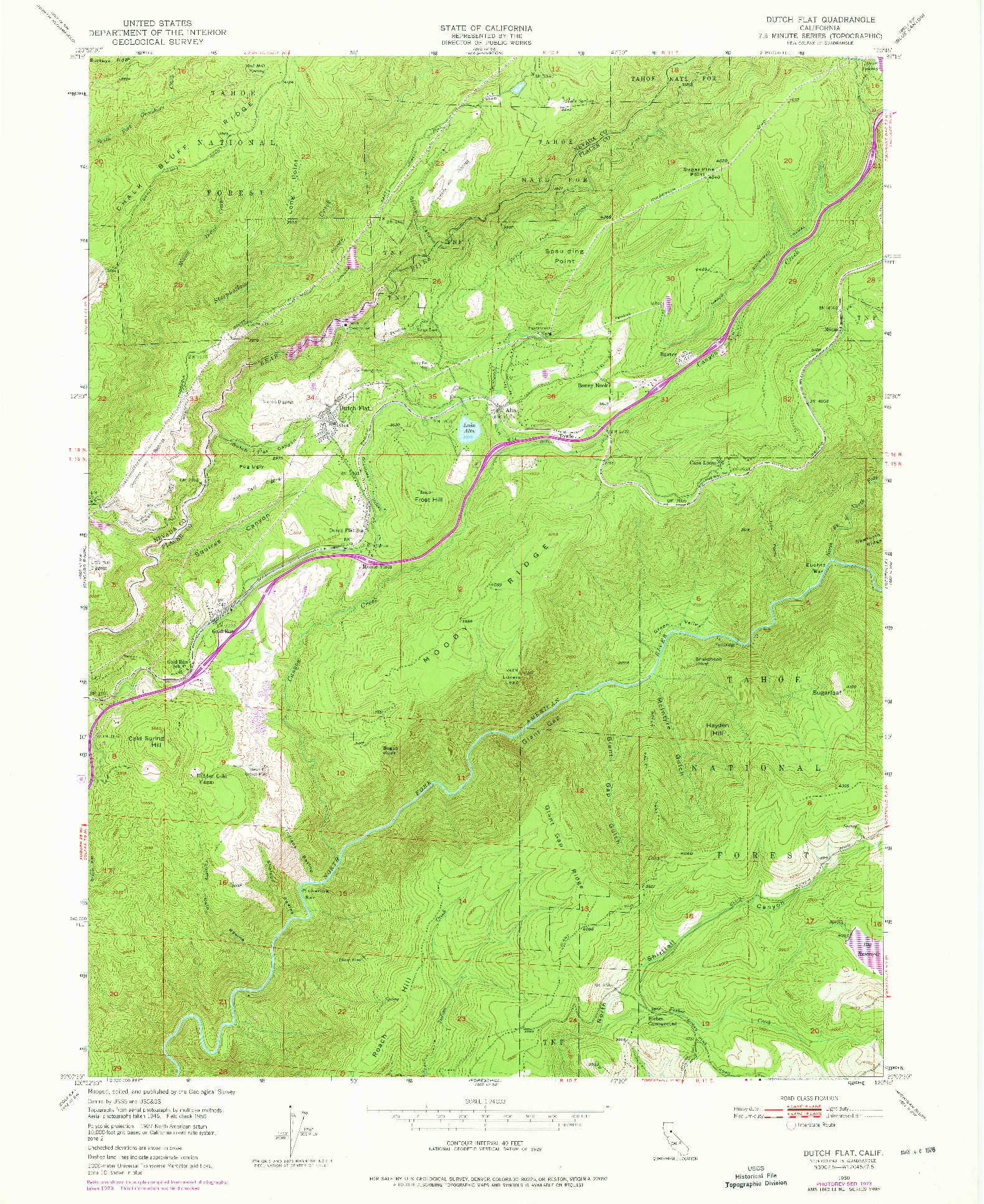 USGS 1:24000-SCALE QUADRANGLE FOR DUTCH FLAT, CA 1950