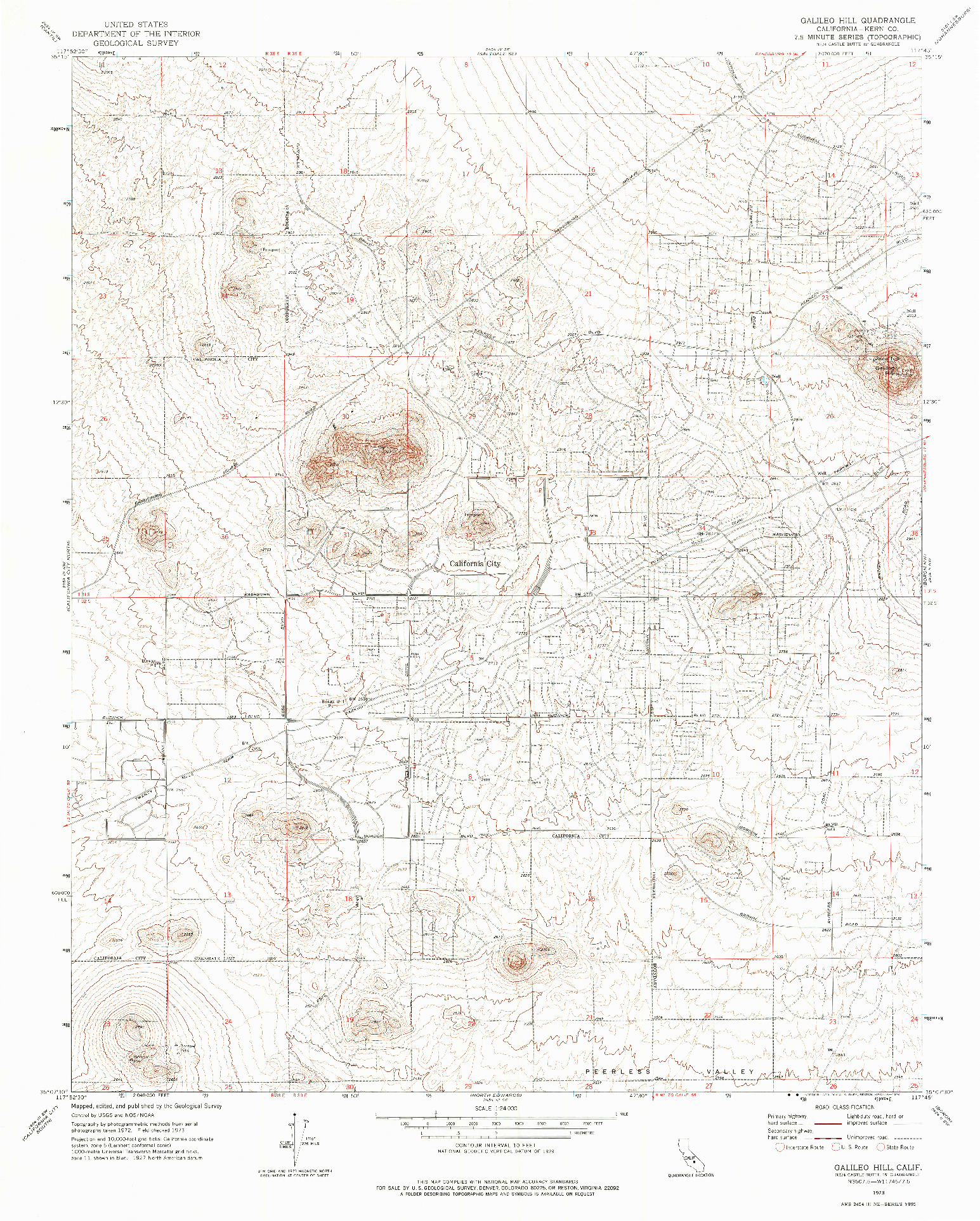 USGS 1:24000-SCALE QUADRANGLE FOR GALILEO HILL, CA 1973