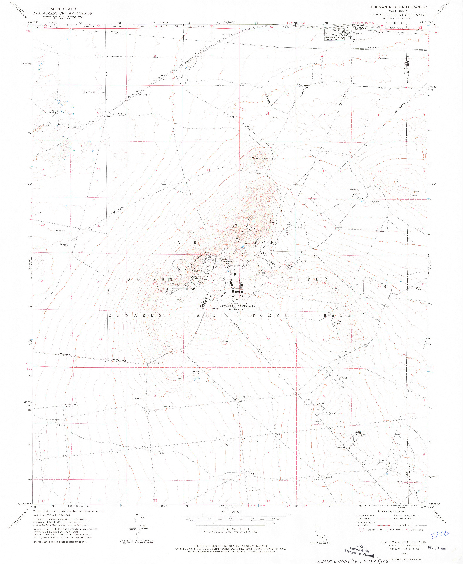 USGS 1:24000-SCALE QUADRANGLE FOR LEUHMAN RIDGE, CA 1973