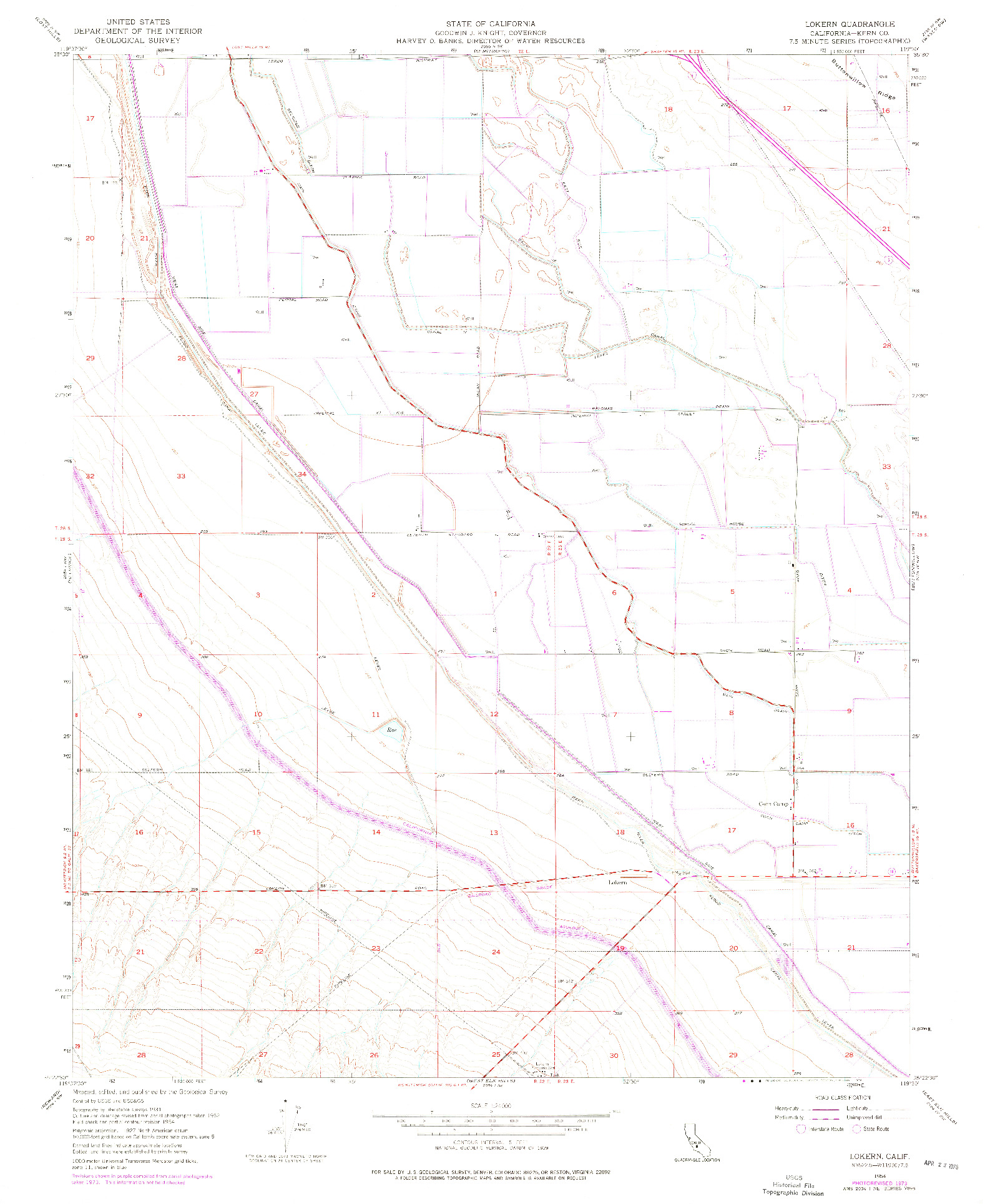 USGS 1:24000-SCALE QUADRANGLE FOR LOKERN, CA 1954