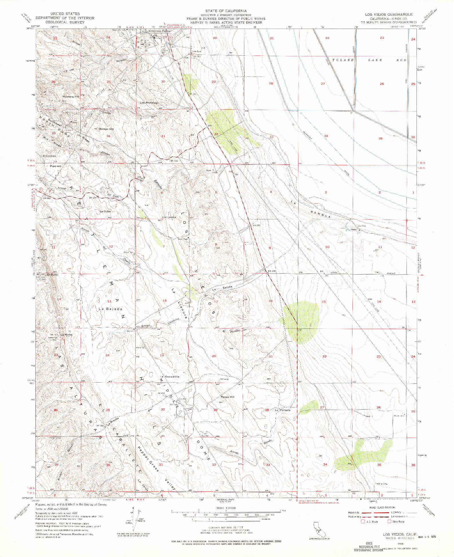 USGS 1:24000-SCALE QUADRANGLE FOR LOS VIEJOS, CA 1954