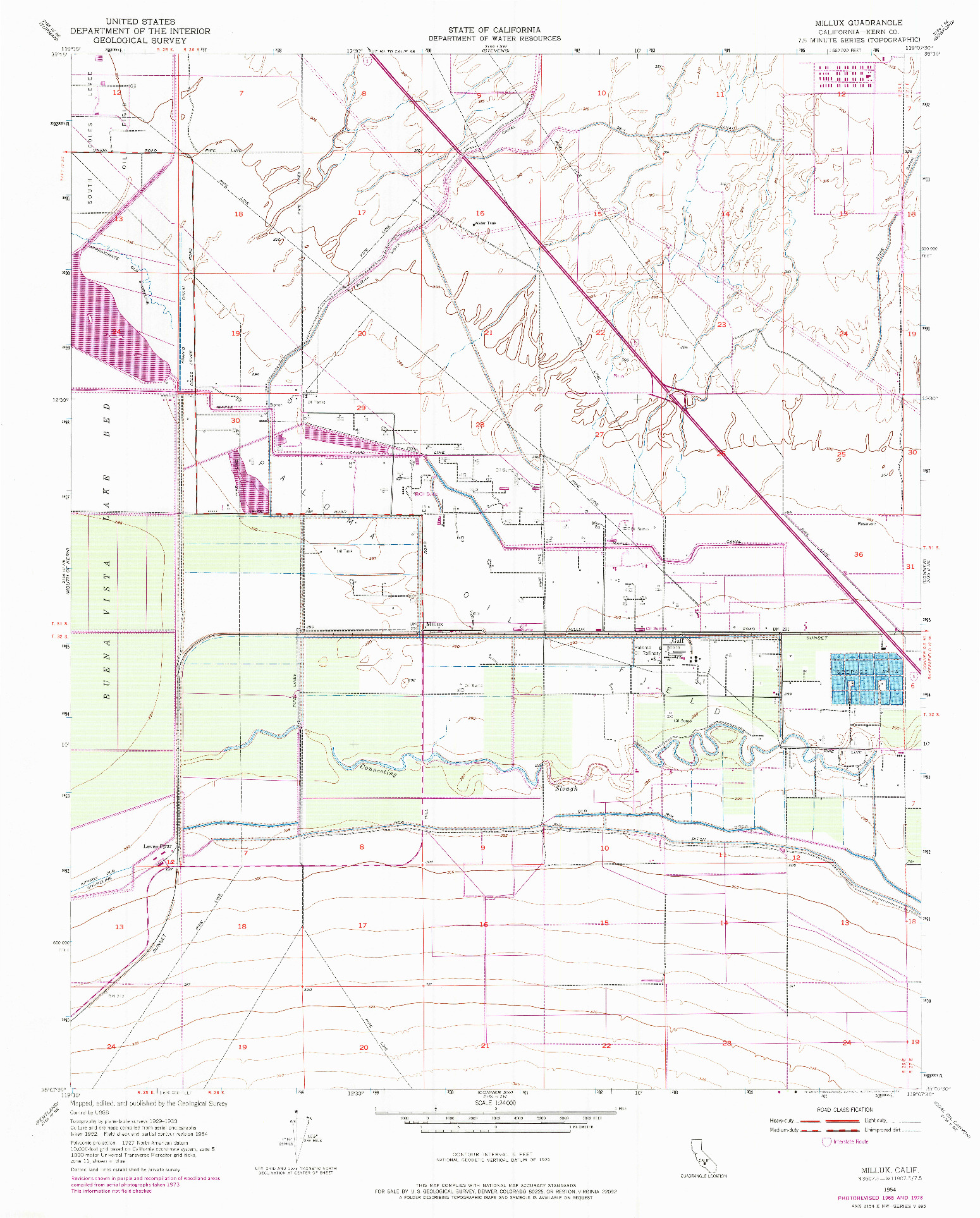 USGS 1:24000-SCALE QUADRANGLE FOR MILLUX, CA 1954