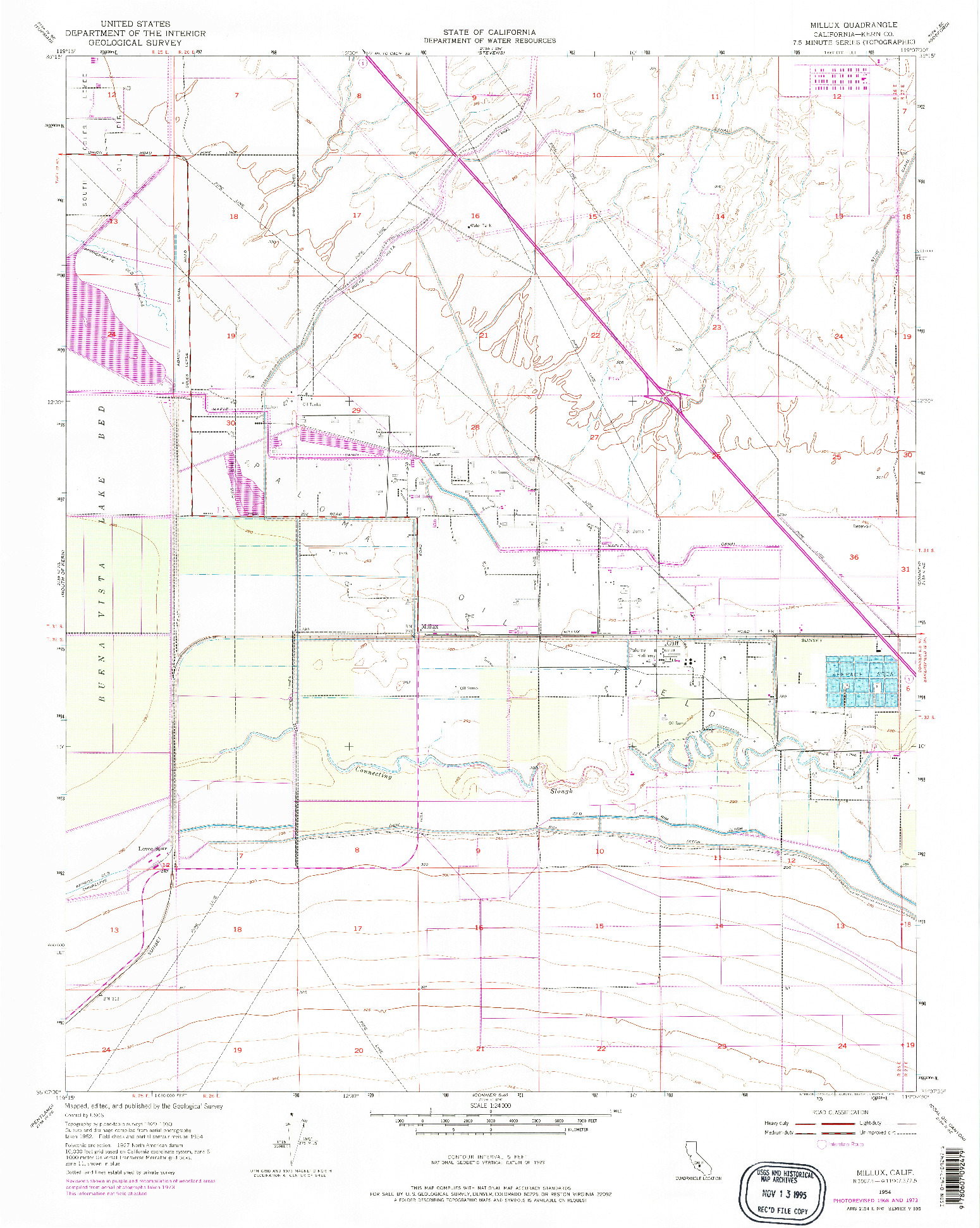 USGS 1:24000-SCALE QUADRANGLE FOR MILLUX, CA 1954
