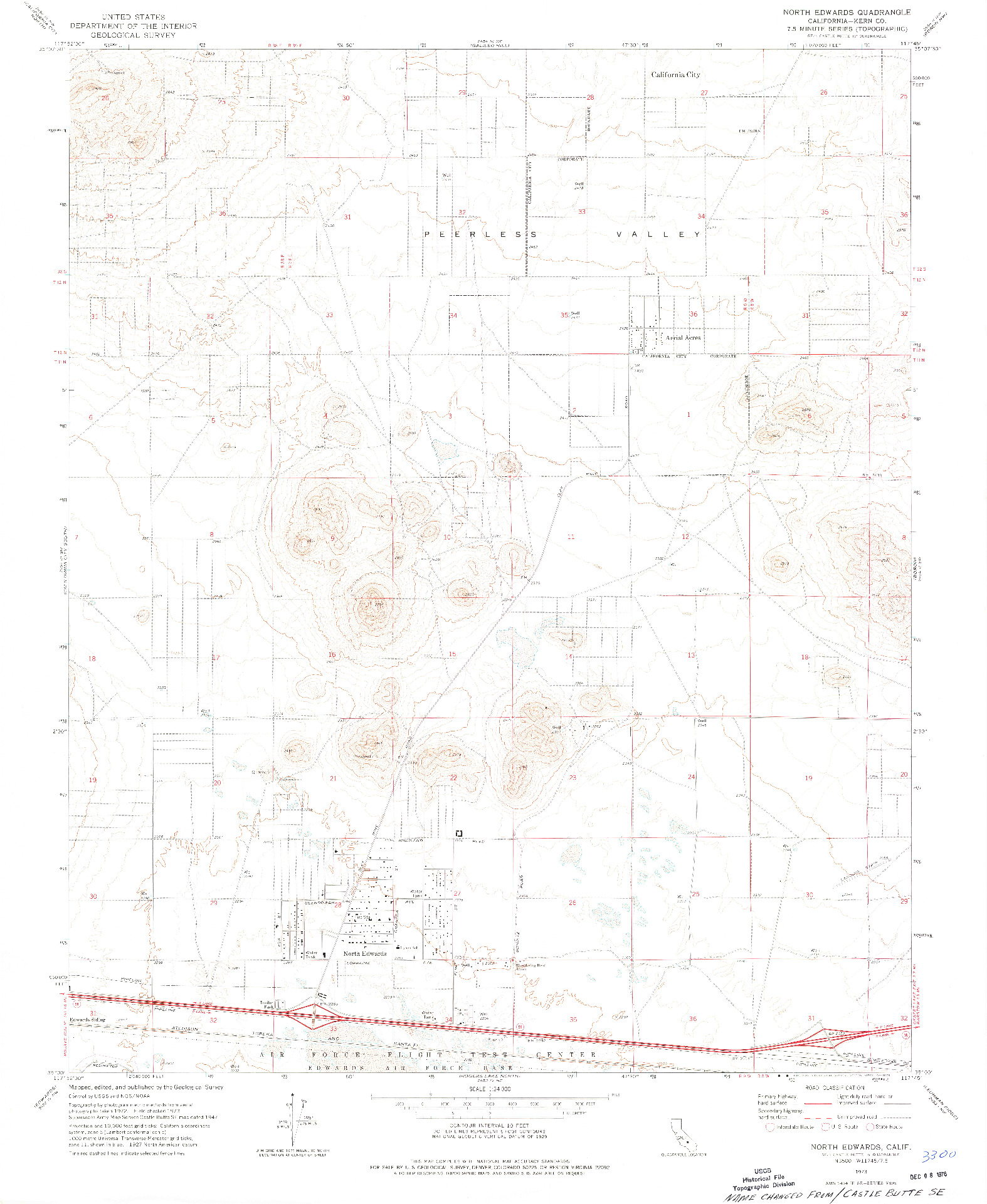 USGS 1:24000-SCALE QUADRANGLE FOR NORTH EDWARDS, CA 1973