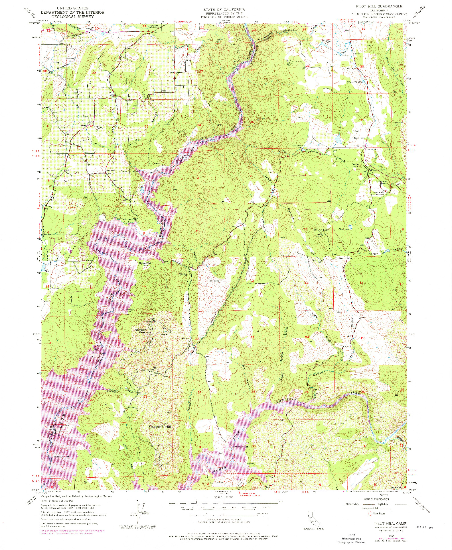 USGS 1:24000-SCALE QUADRANGLE FOR PILOT HILL, CA 1954