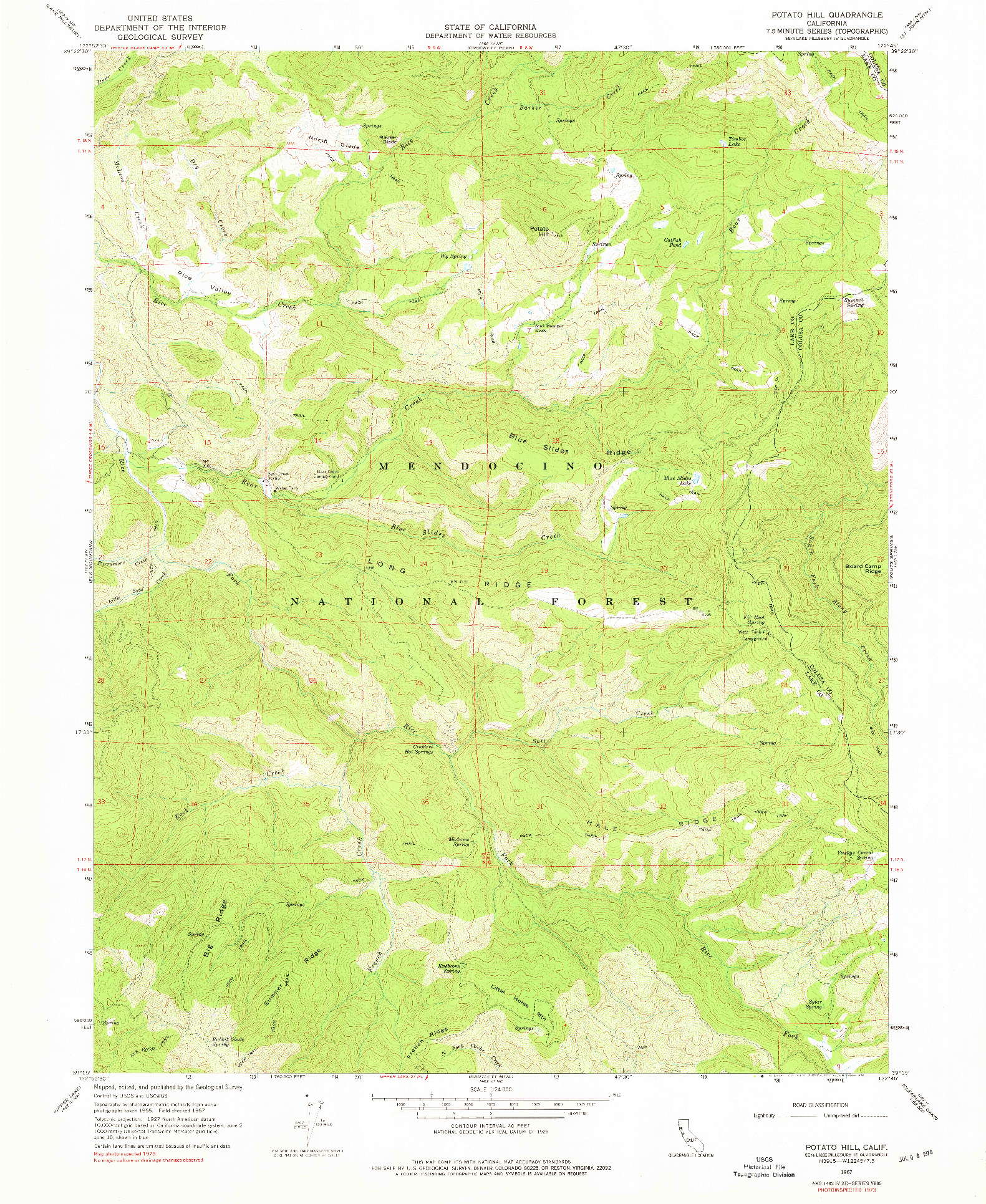 USGS 1:24000-SCALE QUADRANGLE FOR POTATO HILL, CA 1967