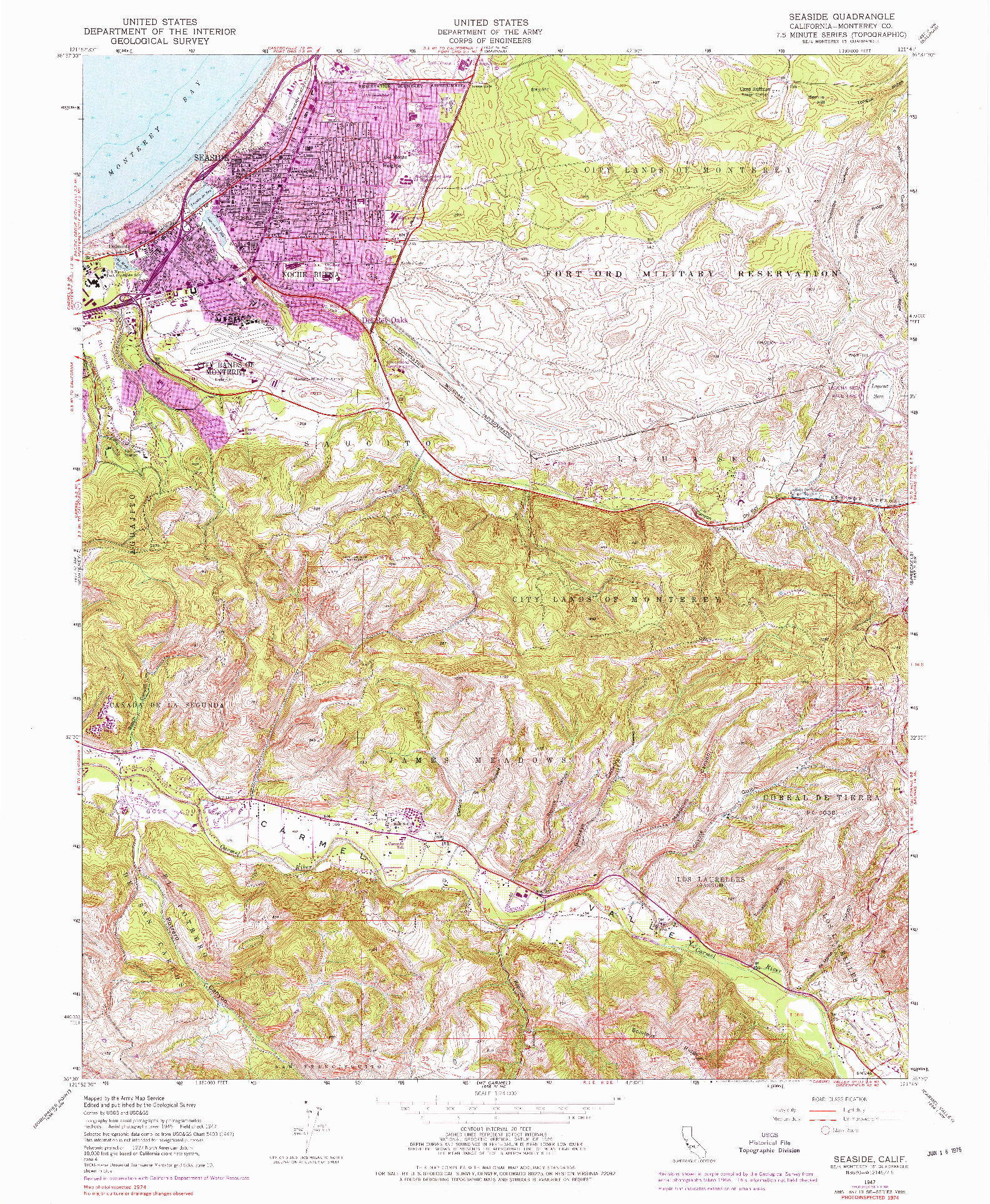 USGS 1:24000-SCALE QUADRANGLE FOR SEASIDE, CA 1947