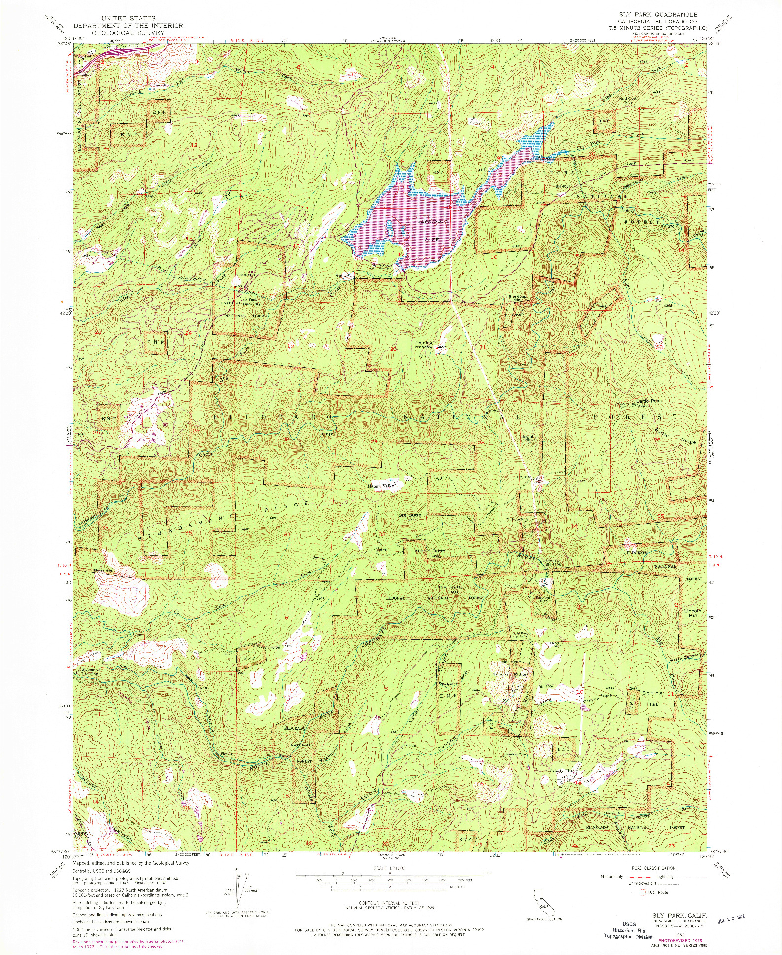 USGS 1:24000-SCALE QUADRANGLE FOR SLY PARK, CA 1952