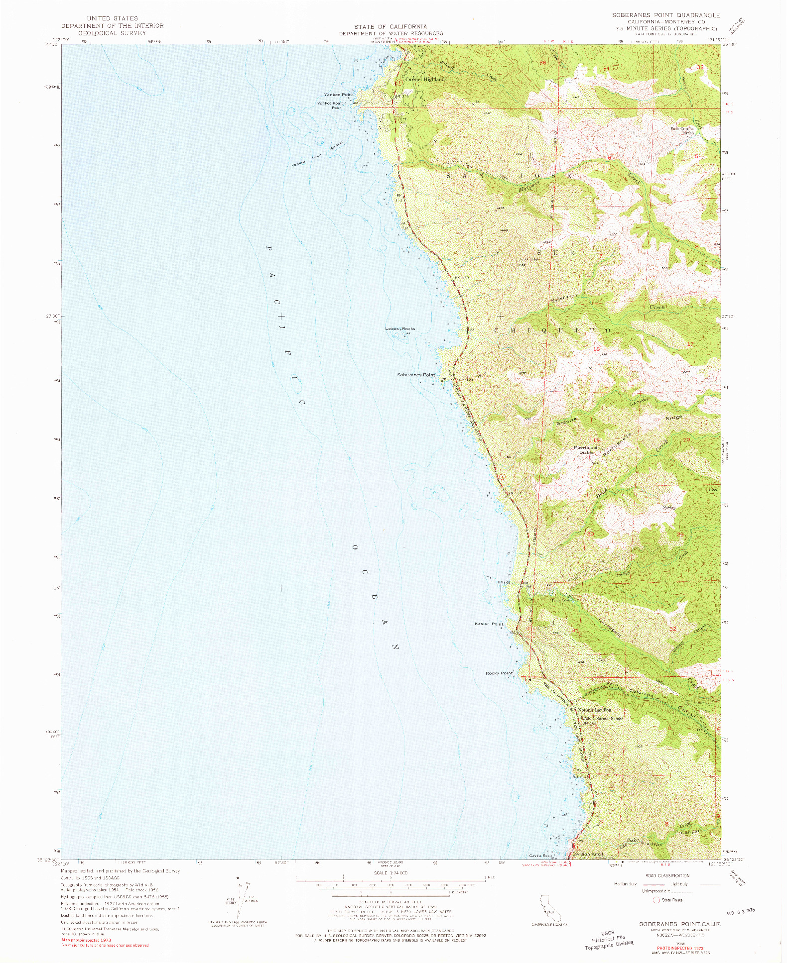 USGS 1:24000-SCALE QUADRANGLE FOR SOBERANES POINT, CA 1956