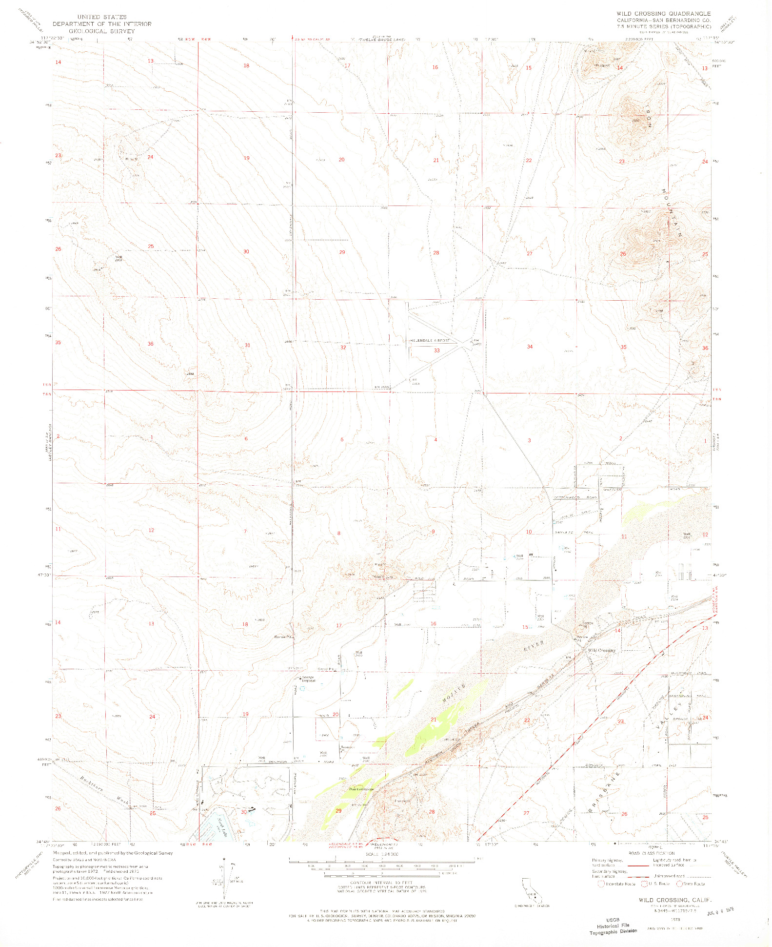 USGS 1:24000-SCALE QUADRANGLE FOR WILD CROSSING, CA 1973