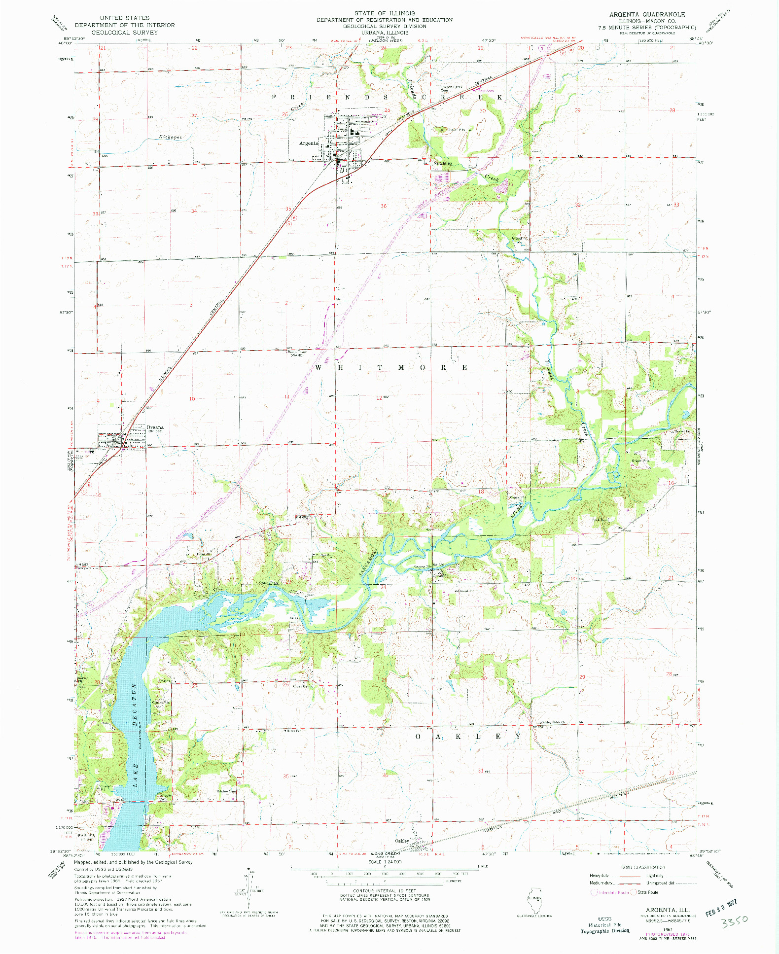 USGS 1:24000-SCALE QUADRANGLE FOR ARGENTA, IL 1967