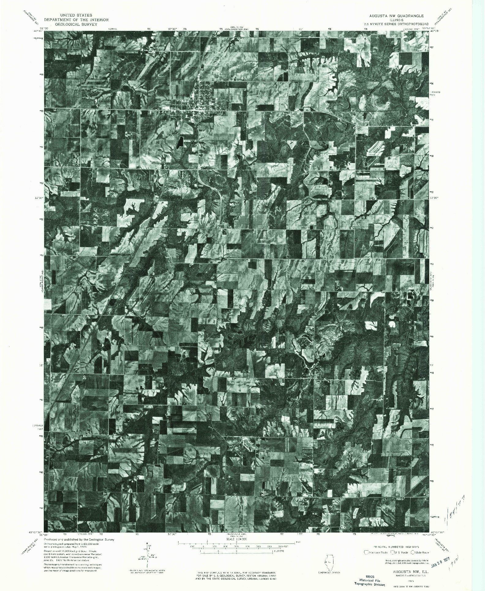 USGS 1:24000-SCALE QUADRANGLE FOR AUGUSTA NW, IL 1975