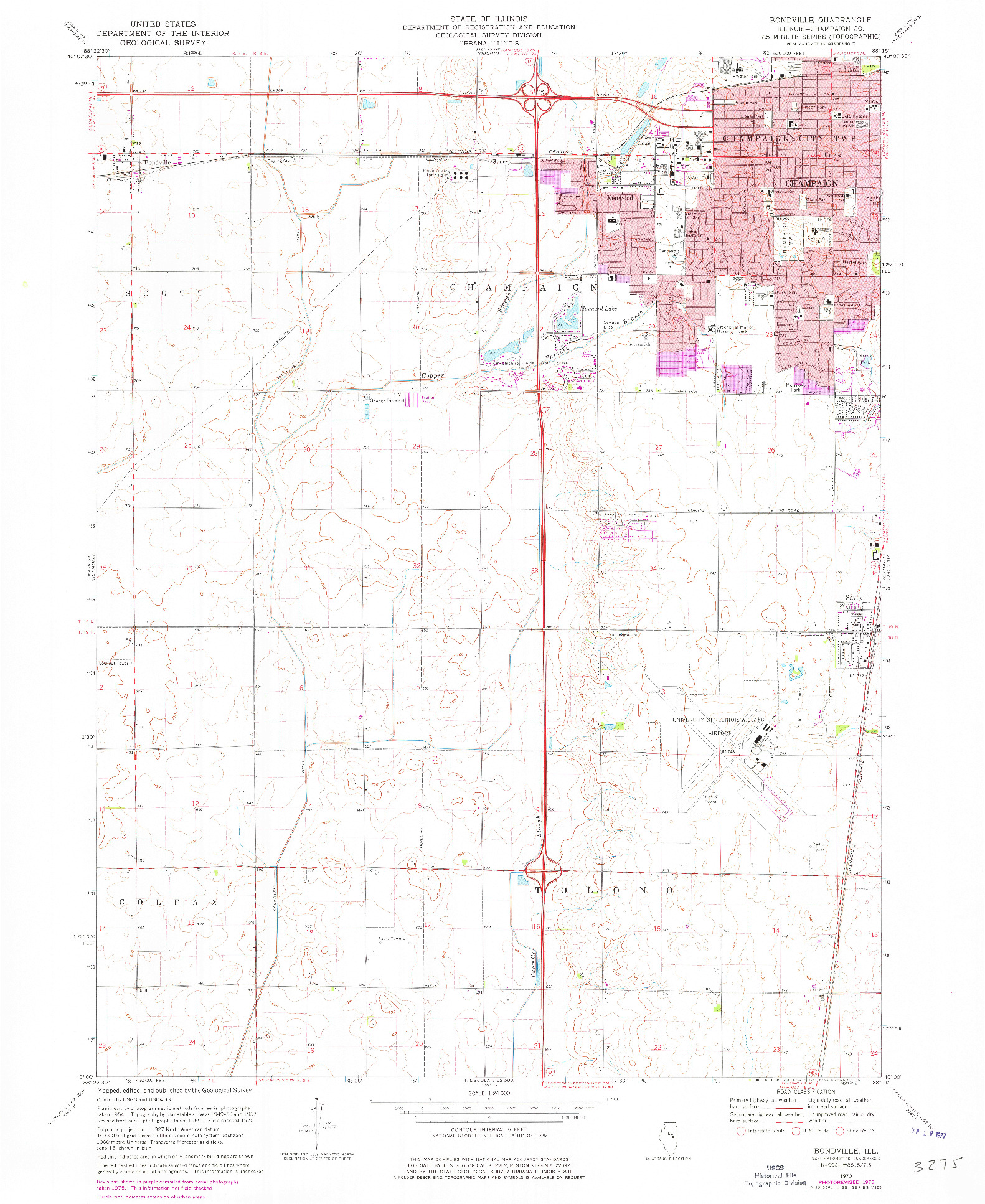 USGS 1:24000-SCALE QUADRANGLE FOR BONDVILLE, IL 1975