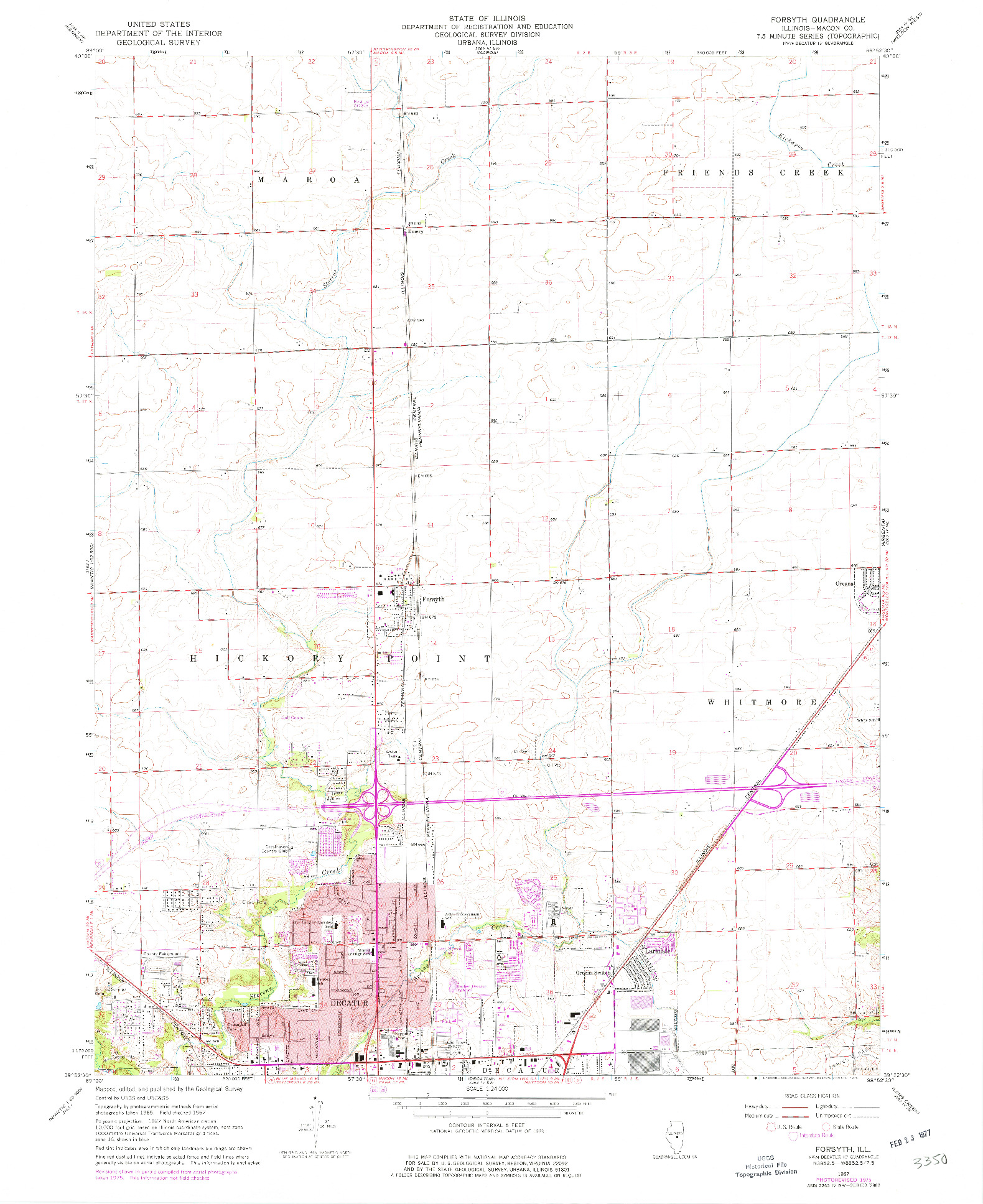 USGS 1:24000-SCALE QUADRANGLE FOR FORSYTH, IL 1967