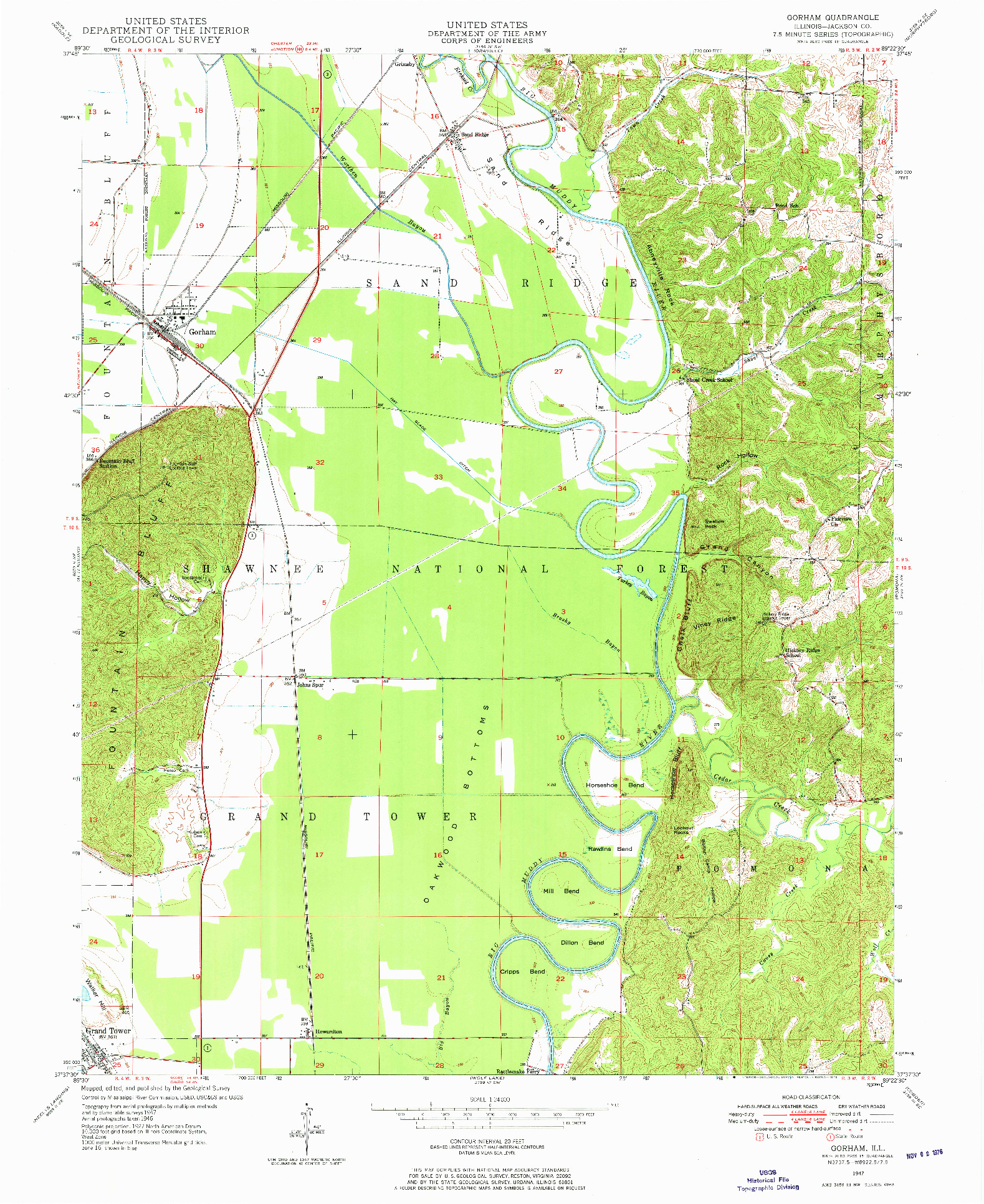 USGS 1:24000-SCALE QUADRANGLE FOR GORHAM, IL 1947