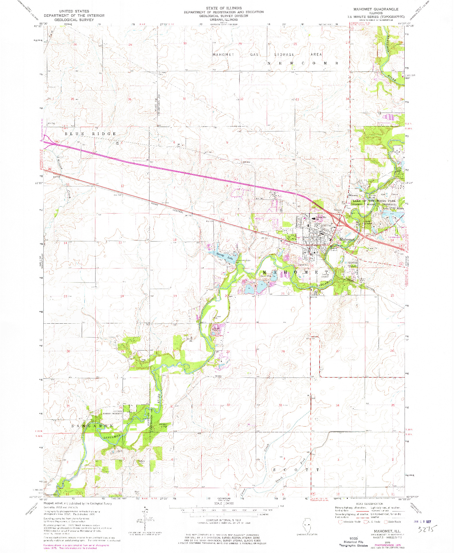 USGS 1:24000-SCALE QUADRANGLE FOR MAHOMET, IL 1970