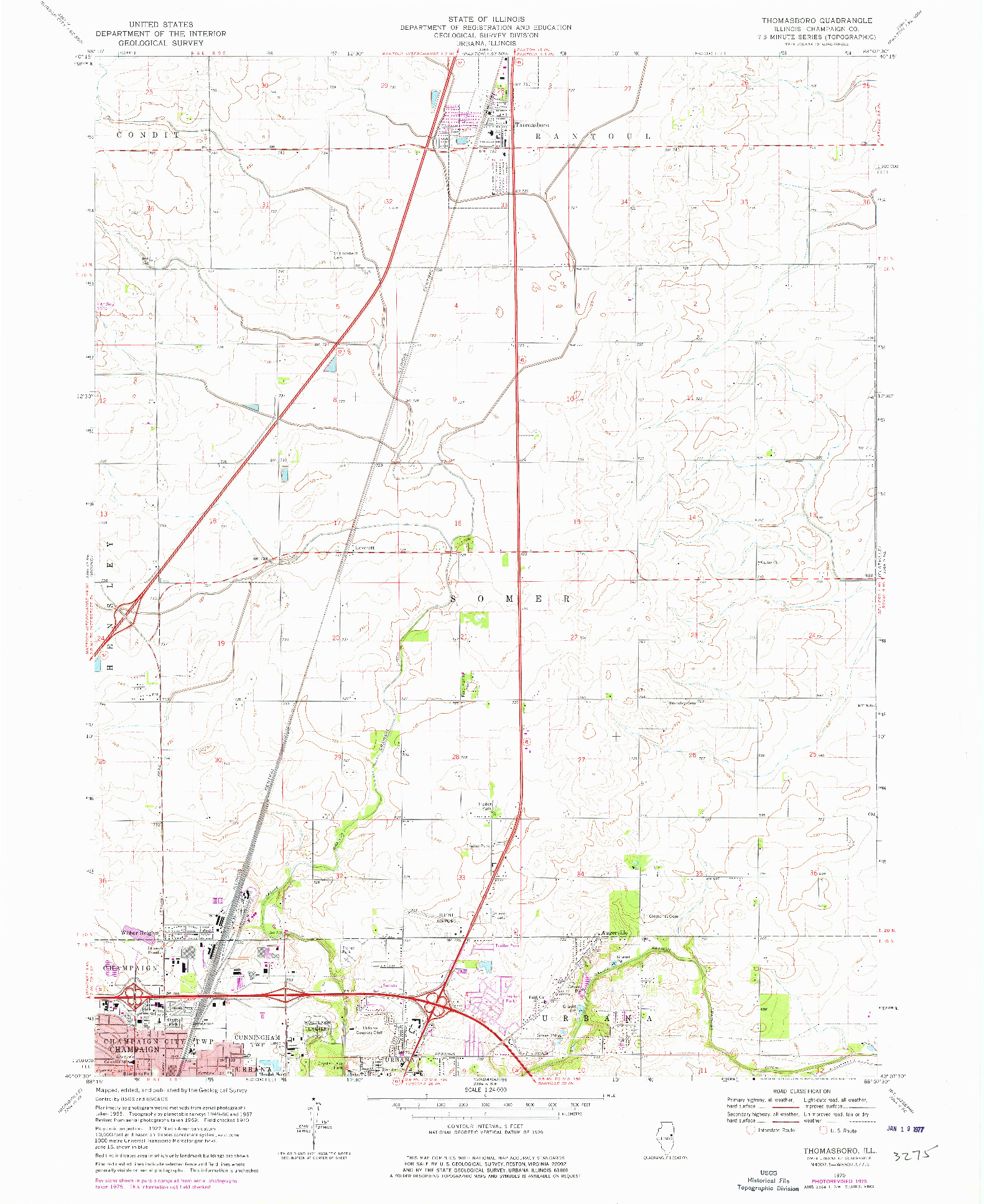 USGS 1:24000-SCALE QUADRANGLE FOR THOMASBORO, IL 1970