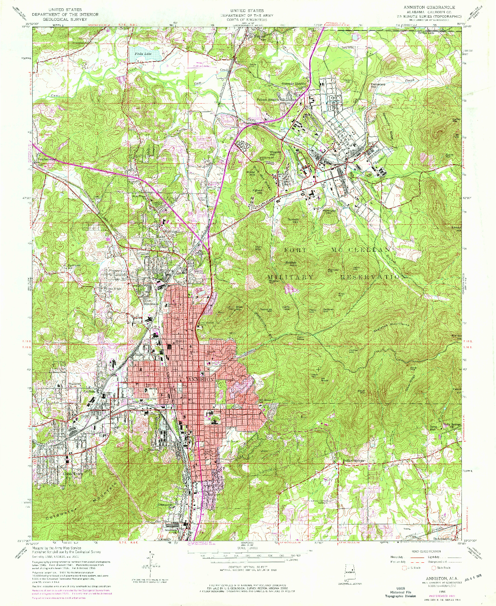 USGS 1:24000-SCALE QUADRANGLE FOR ANNISTON, AL 1956