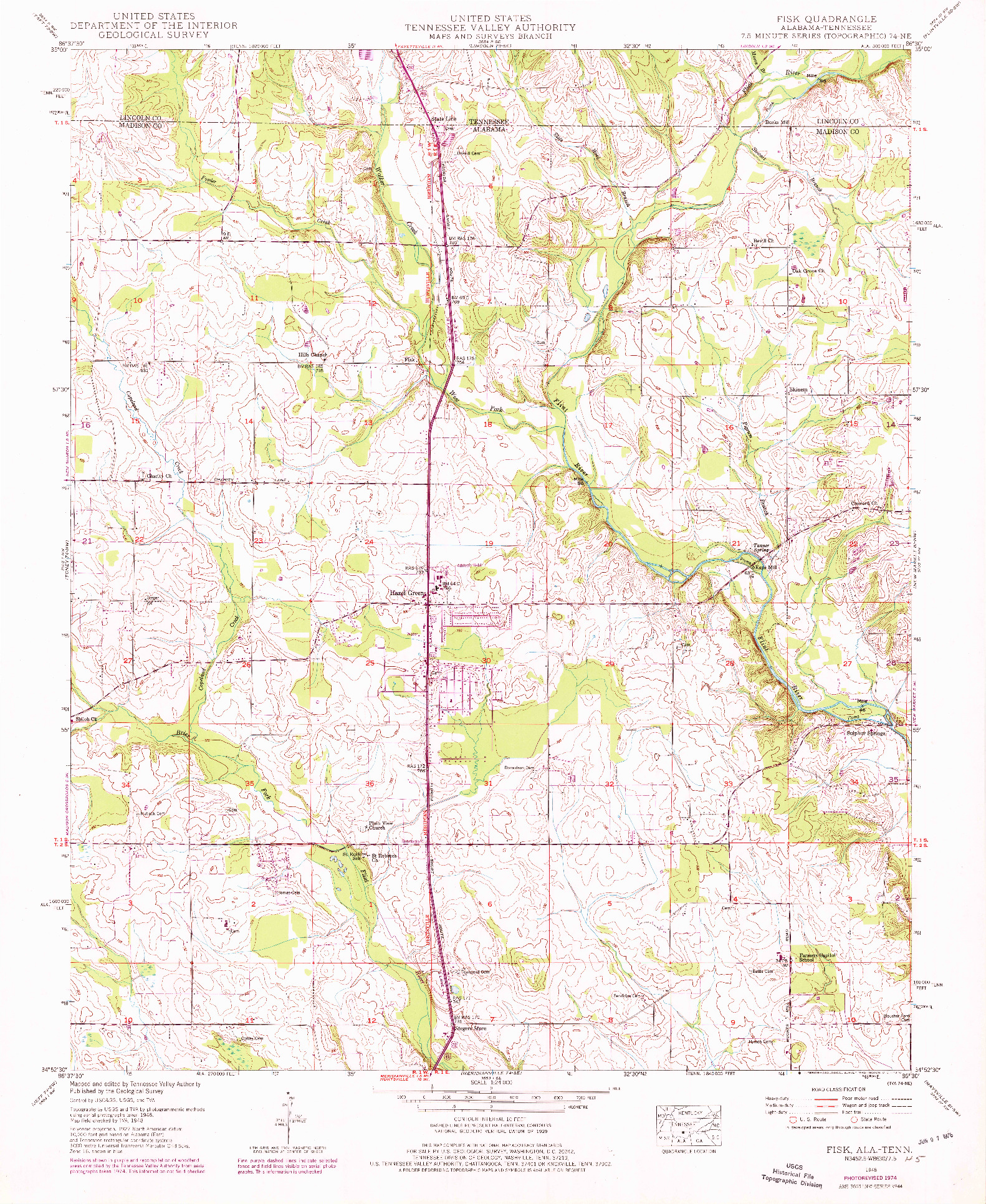 USGS 1:24000-SCALE QUADRANGLE FOR FISK, AL 1948