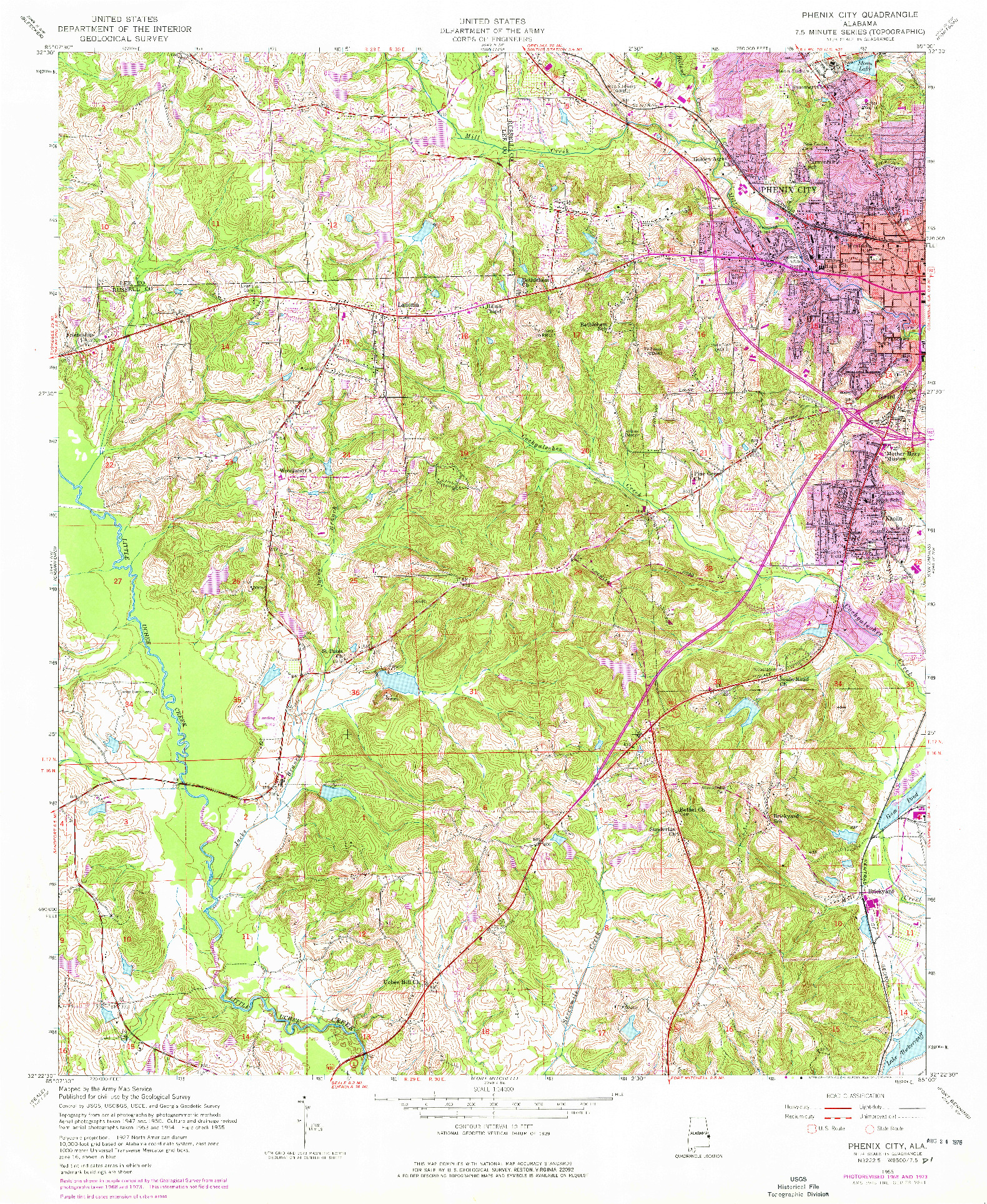 USGS 1:24000-SCALE QUADRANGLE FOR PHENIX CITY, AL 1955