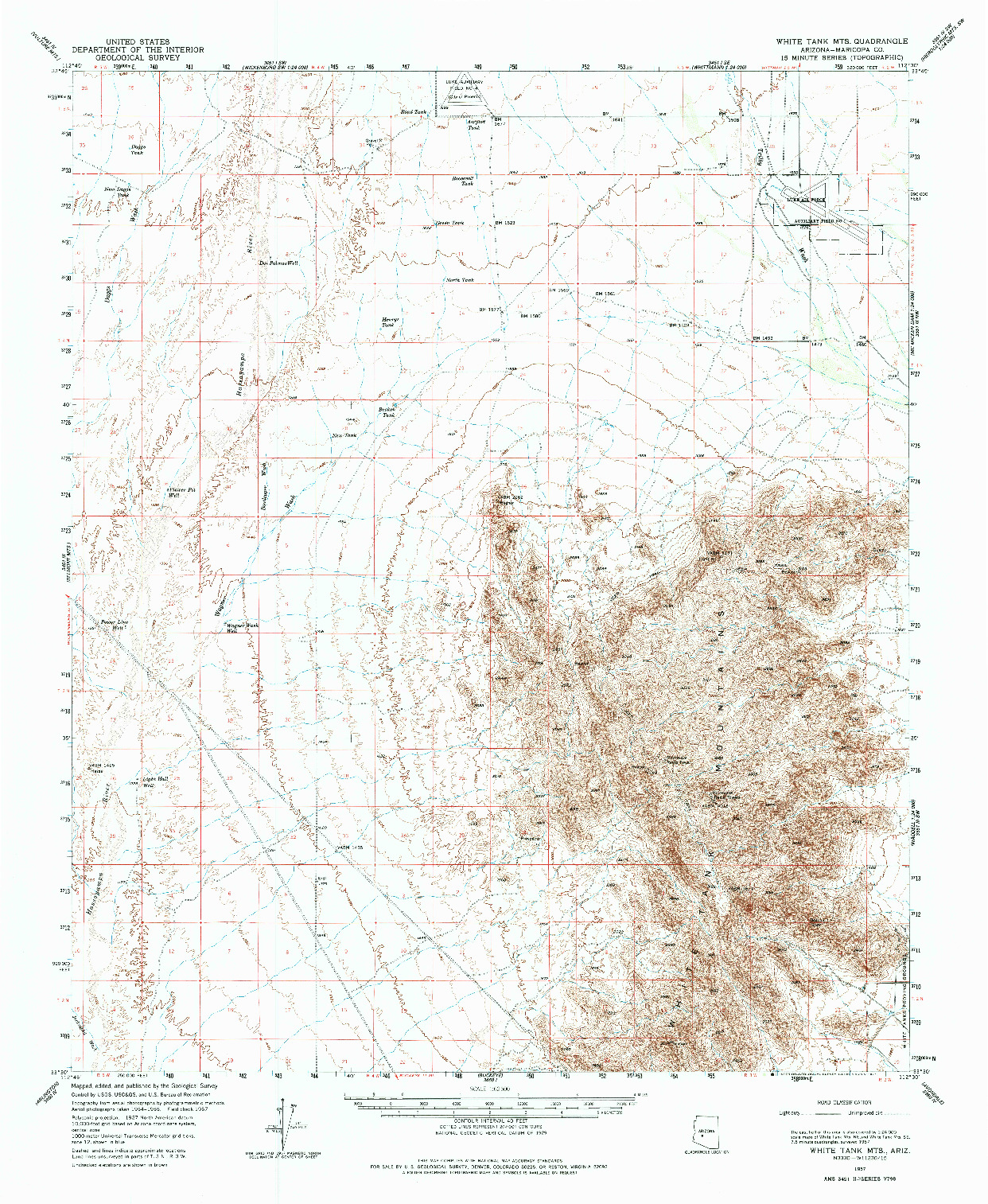 USGS 1:62500-SCALE QUADRANGLE FOR WHITE TANK MTS., AZ 1957