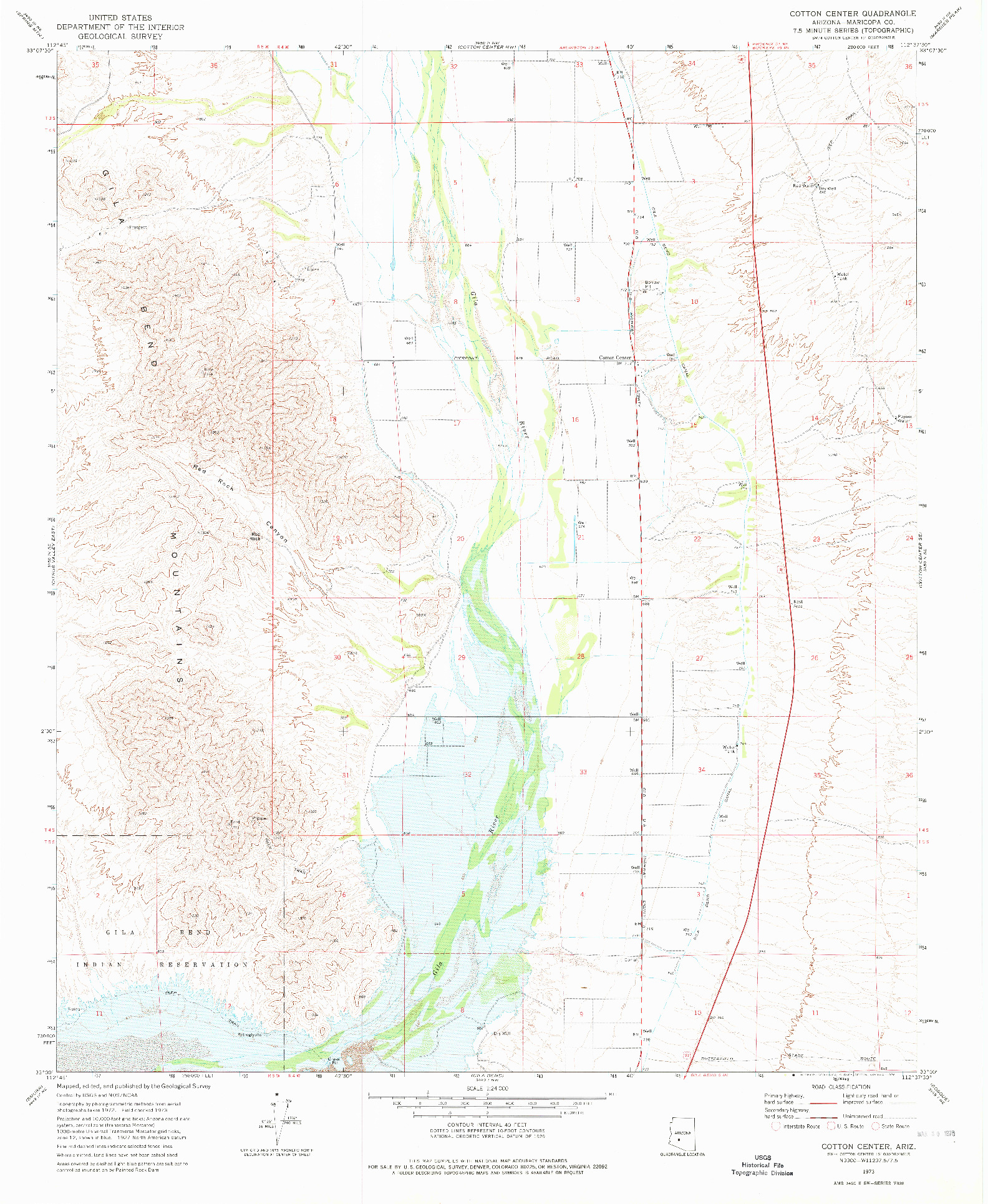 USGS 1:24000-SCALE QUADRANGLE FOR COTTON CENTER, AZ 1973