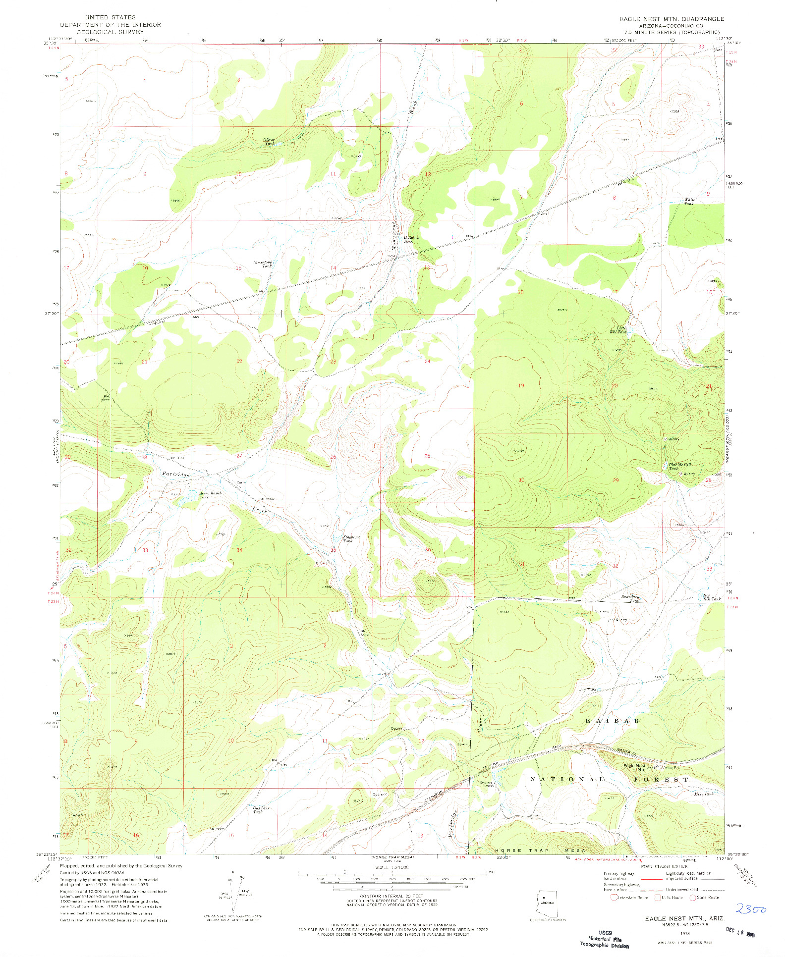 USGS 1:24000-SCALE QUADRANGLE FOR EAGLE NEST MTN, AZ 1973