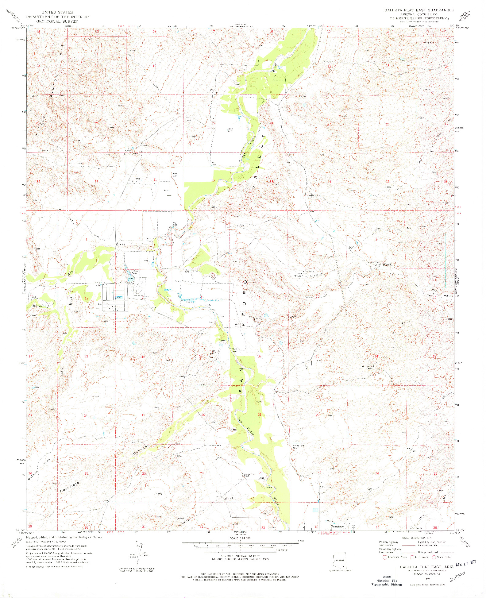 USGS 1:24000-SCALE QUADRANGLE FOR GALLETA FLAT EAST, AZ 1973