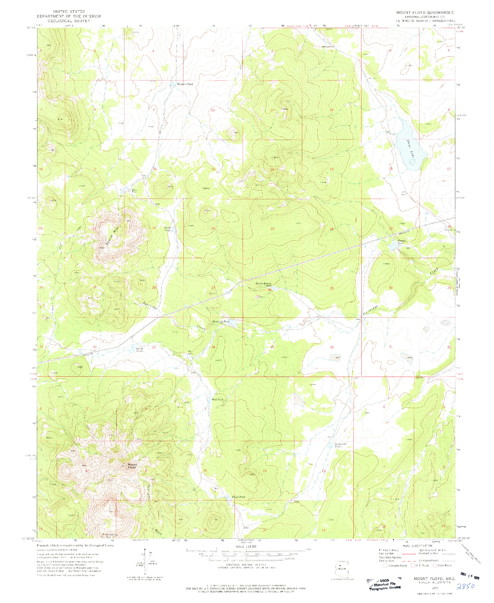 USGS 1:24000-SCALE QUADRANGLE FOR MOUNT FLOYD, AZ 1973