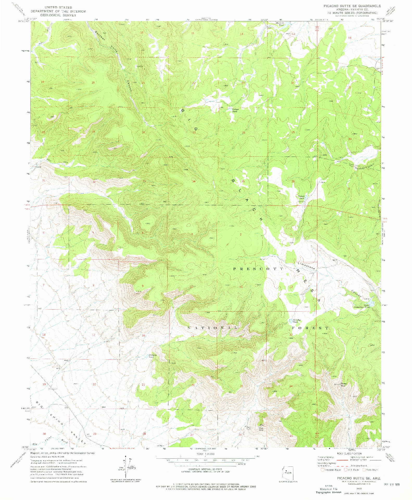 USGS 1:24000-SCALE QUADRANGLE FOR PICACHO BUTTE SE, AZ 1973