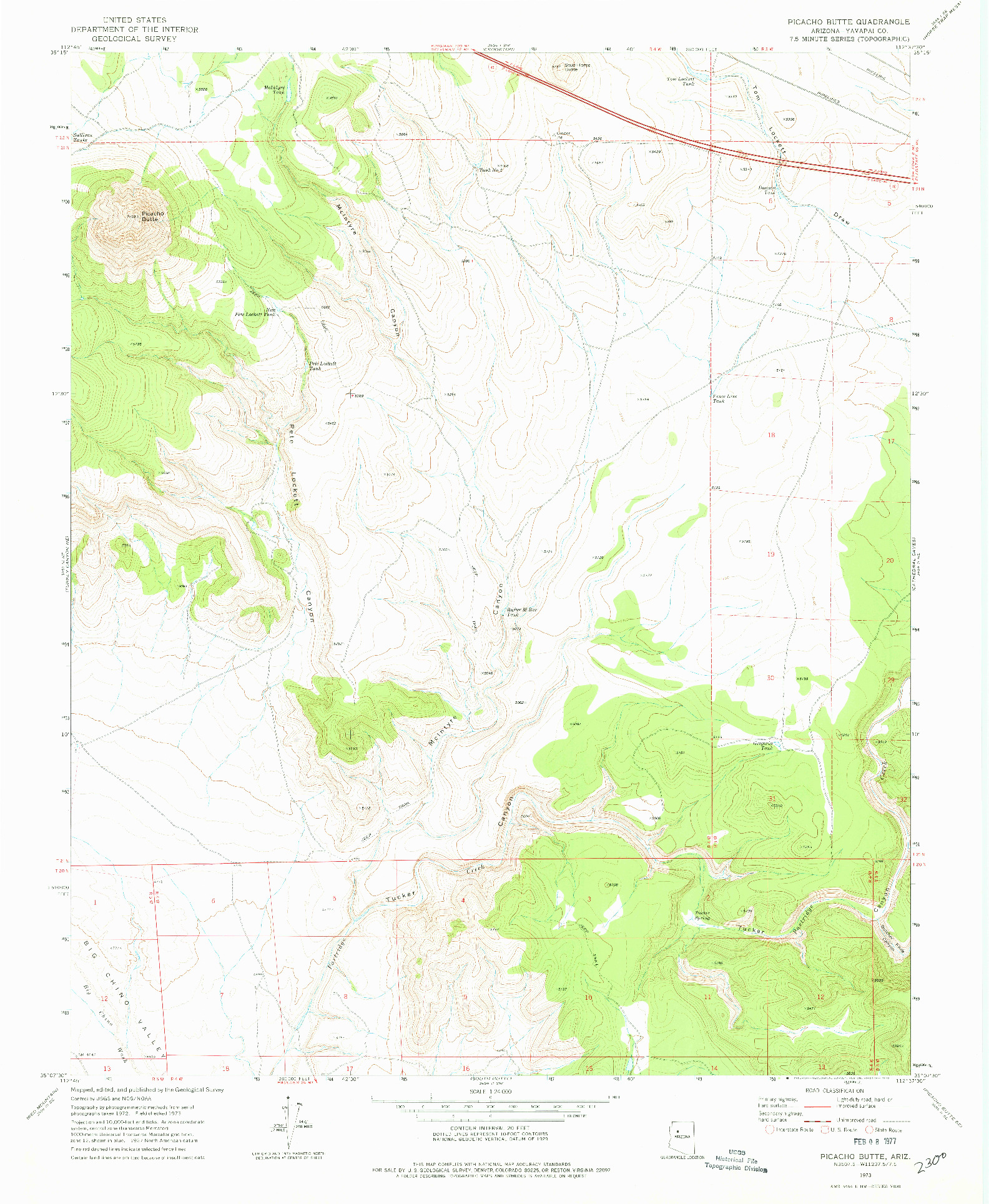 USGS 1:24000-SCALE QUADRANGLE FOR PICACHO BUTTE, AZ 1973