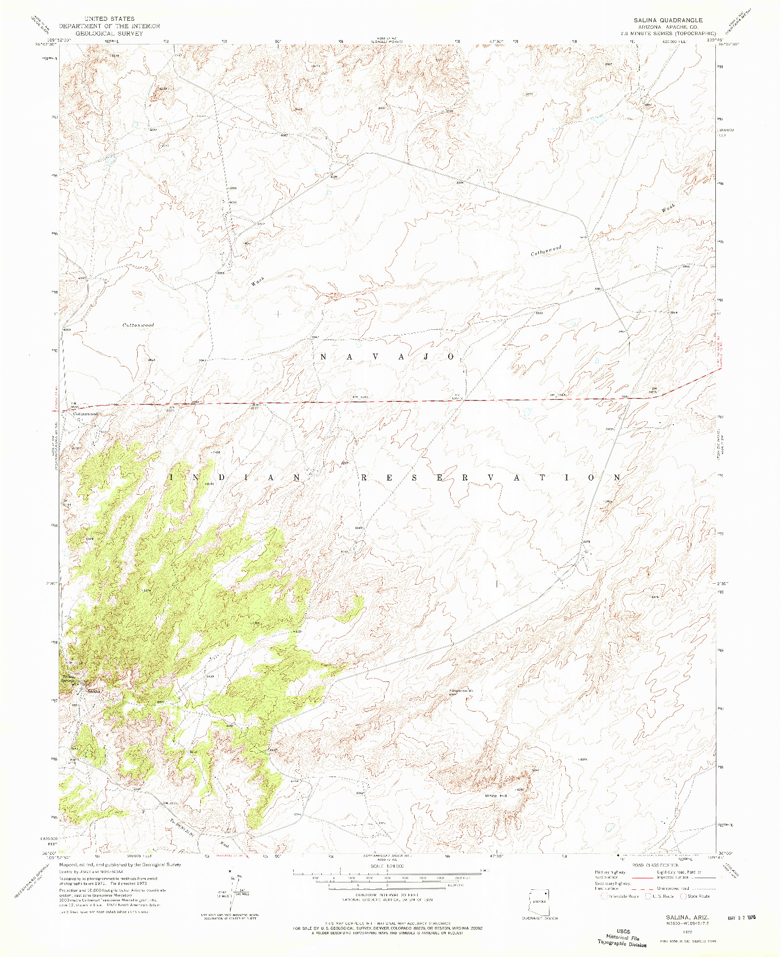 USGS 1:24000-SCALE QUADRANGLE FOR SALINA, AZ 1972