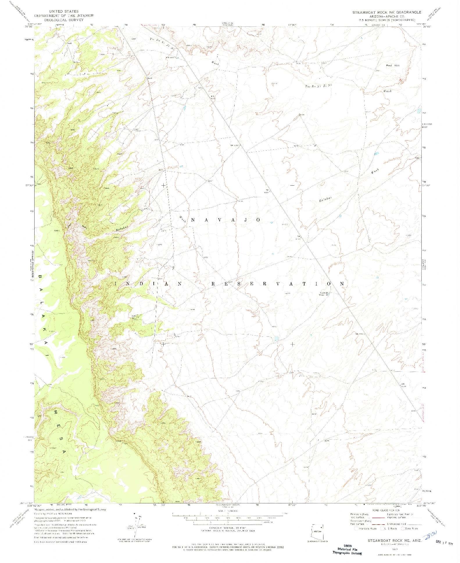 USGS 1:24000-SCALE QUADRANGLE FOR STEAMBOAT ROCK NE, AZ 1972
